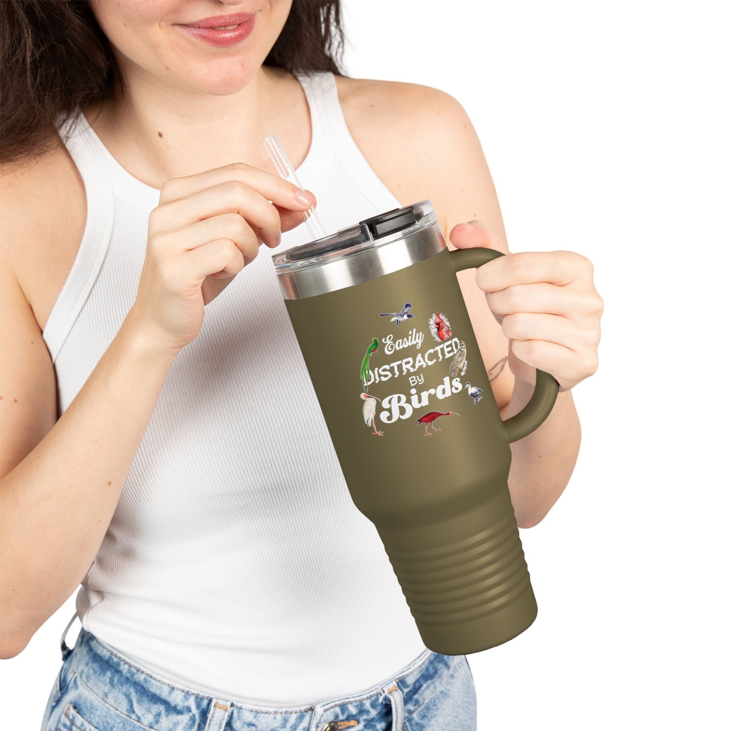 Easily Distracted by Birds Insulated Travel Mug - 40oz Adventure Companion