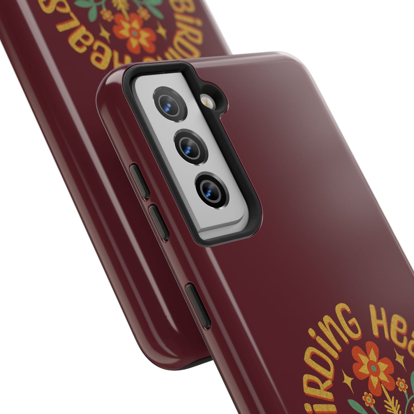 The Nerdy Birder - Birding Heals the Mind & Soul Design, Tough Secure Phone Covers for Bird Lovers, Artistic Gifts for Nature Enthusiasts