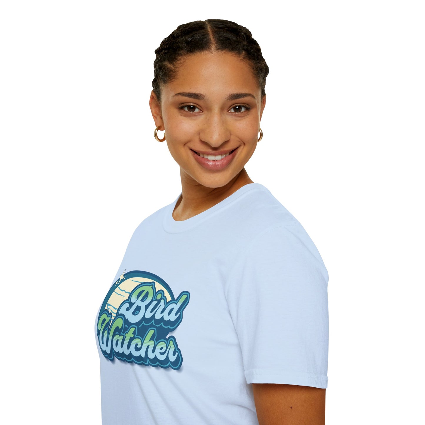 Bird Watcher Teal Unisex Softstyle T-Shirt - Retro Vibe Tee for Casual Wear