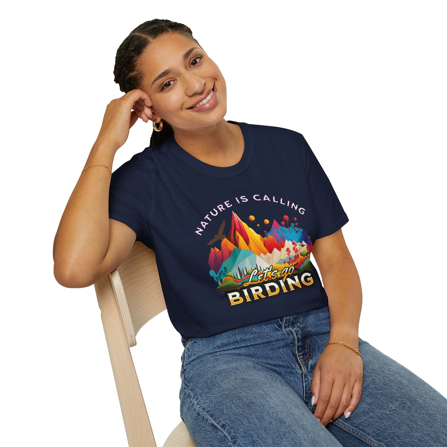 Nature Is Calling Birding Unisex Softstyle T-Shirt