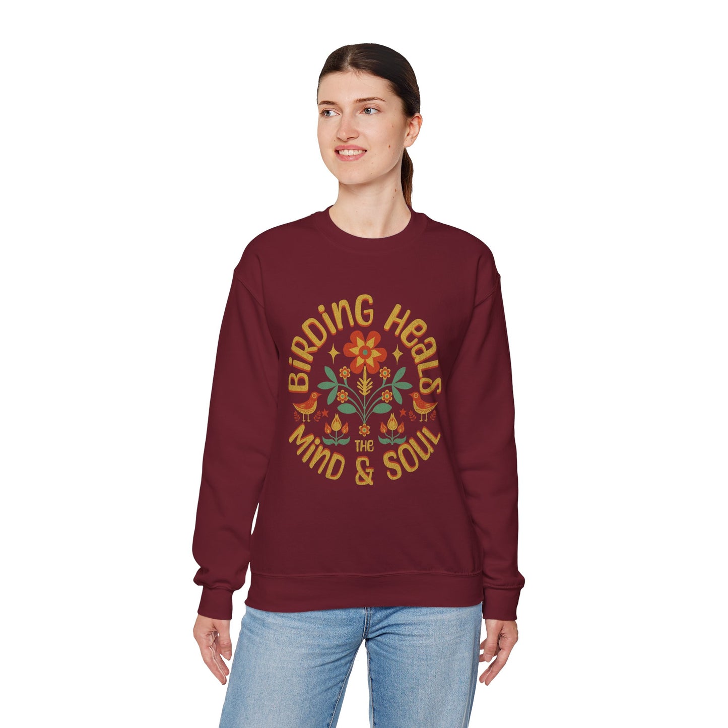 Birding Heals The Mind And Soul Sweatshirt - Unisex Heavy Blend Crewneck