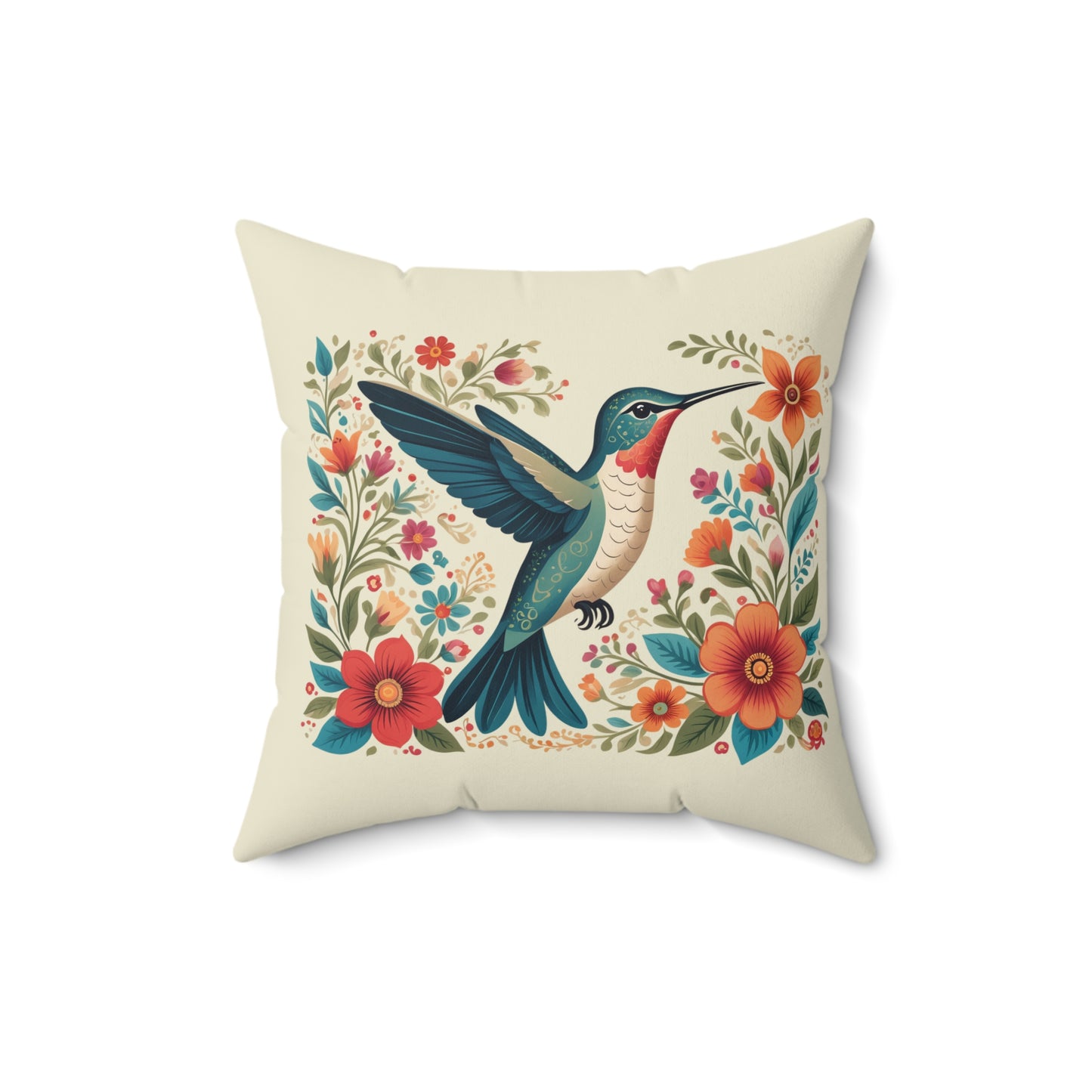 Hummingbird In Bloom Pillow Decorative Home Accents
