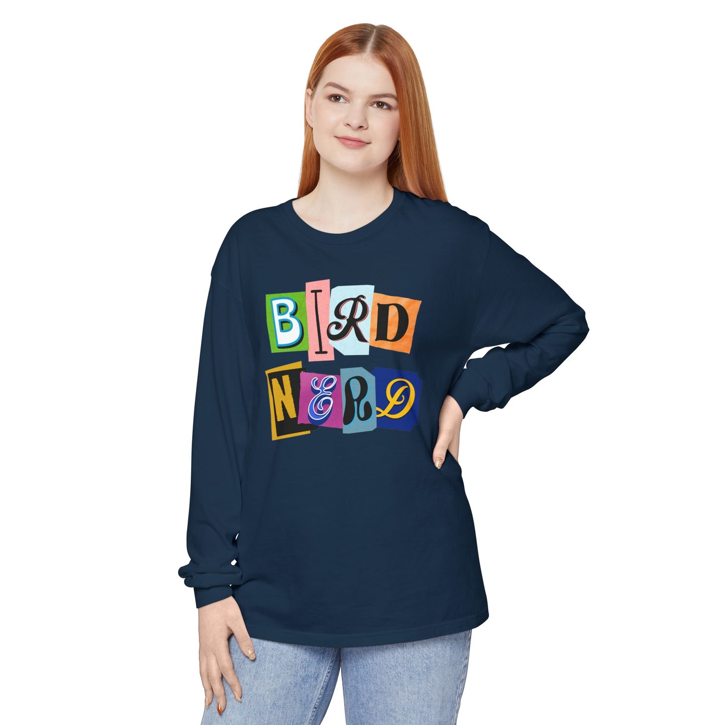 Bird Nerd Long Sleeve T-Shirt - Unisex Garment-Dyed Apparel for Bird Lovers
