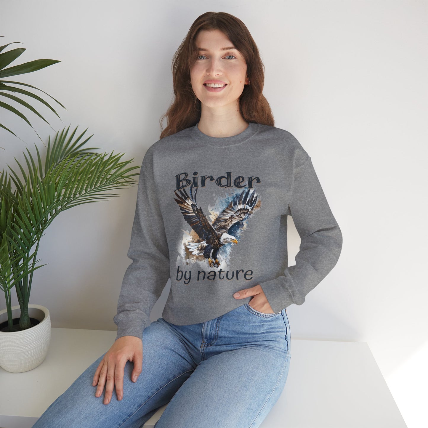 Eagle Birding By Nature Birding Enthusiast Crewneck Sweatshirt