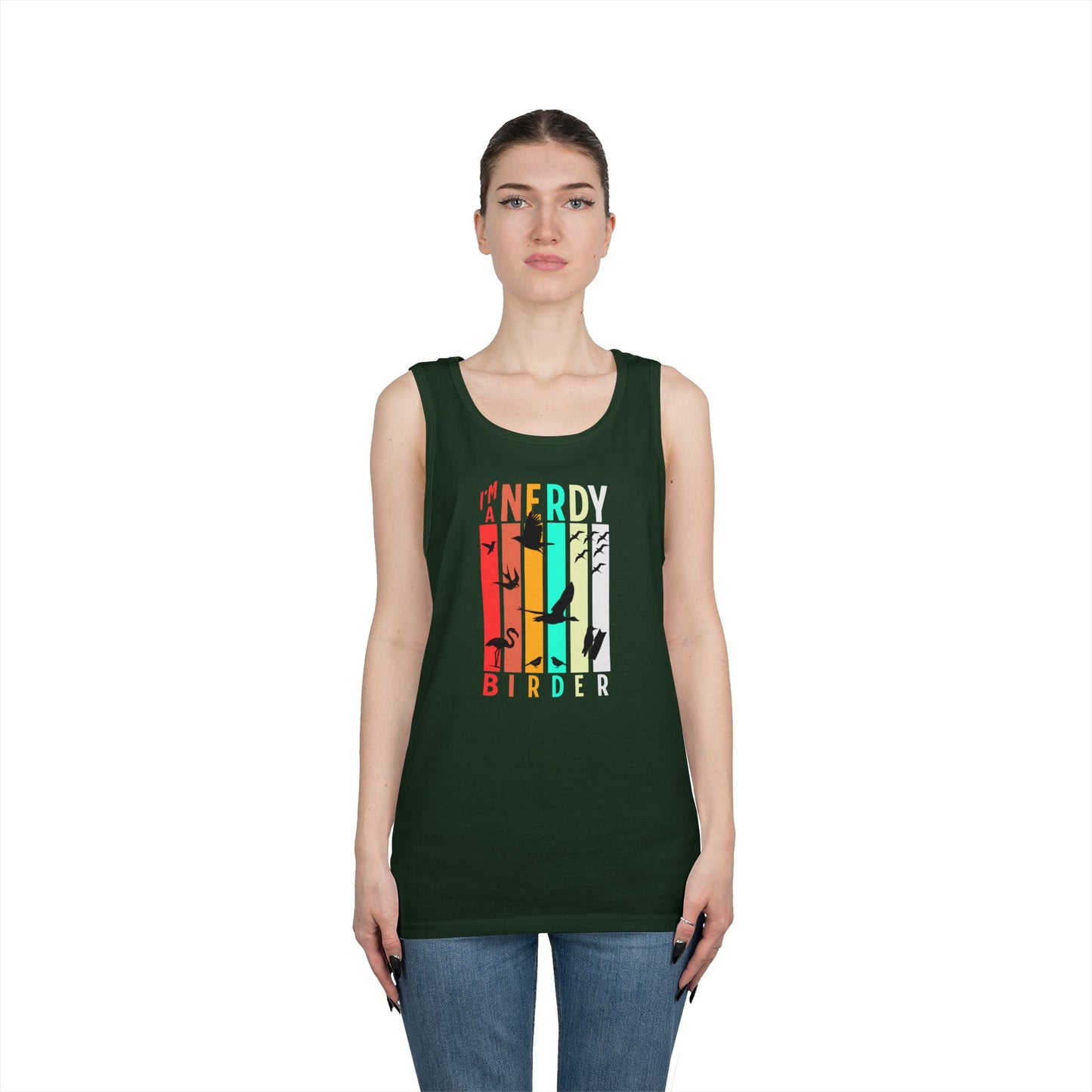 I'm A Nerdy Birder Tank Top, Gift for Bird Lovers, Unisex Summer Wear, Nature Lover's Apparel, Fun Casual Tank
