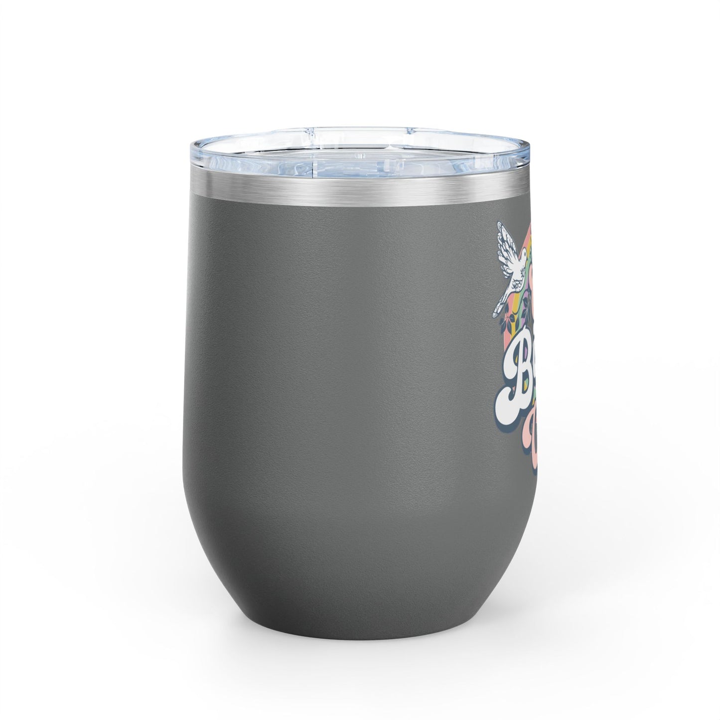 Cool Birder Vibes Wine Tumbler - 12oz Insulated Drinkware for Nature Lovers