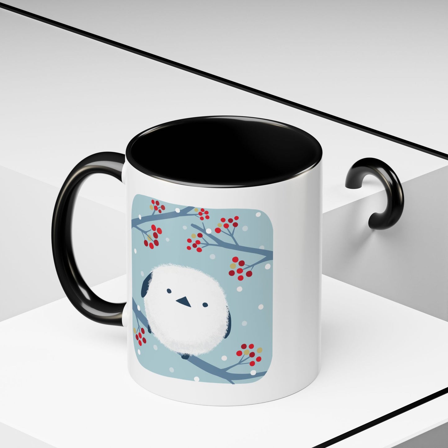 Cute Bird & Cherry Blossom Accent Coffee Mug - 11oz & 15oz
