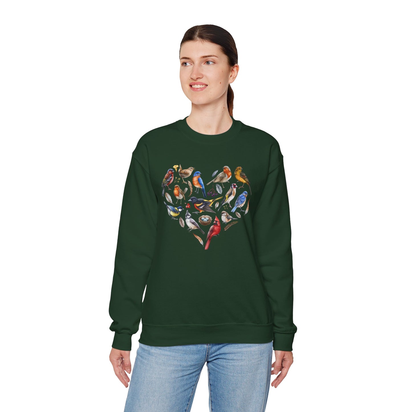 Bird Heart Graphic Unisex Crewneck Sweatshirt