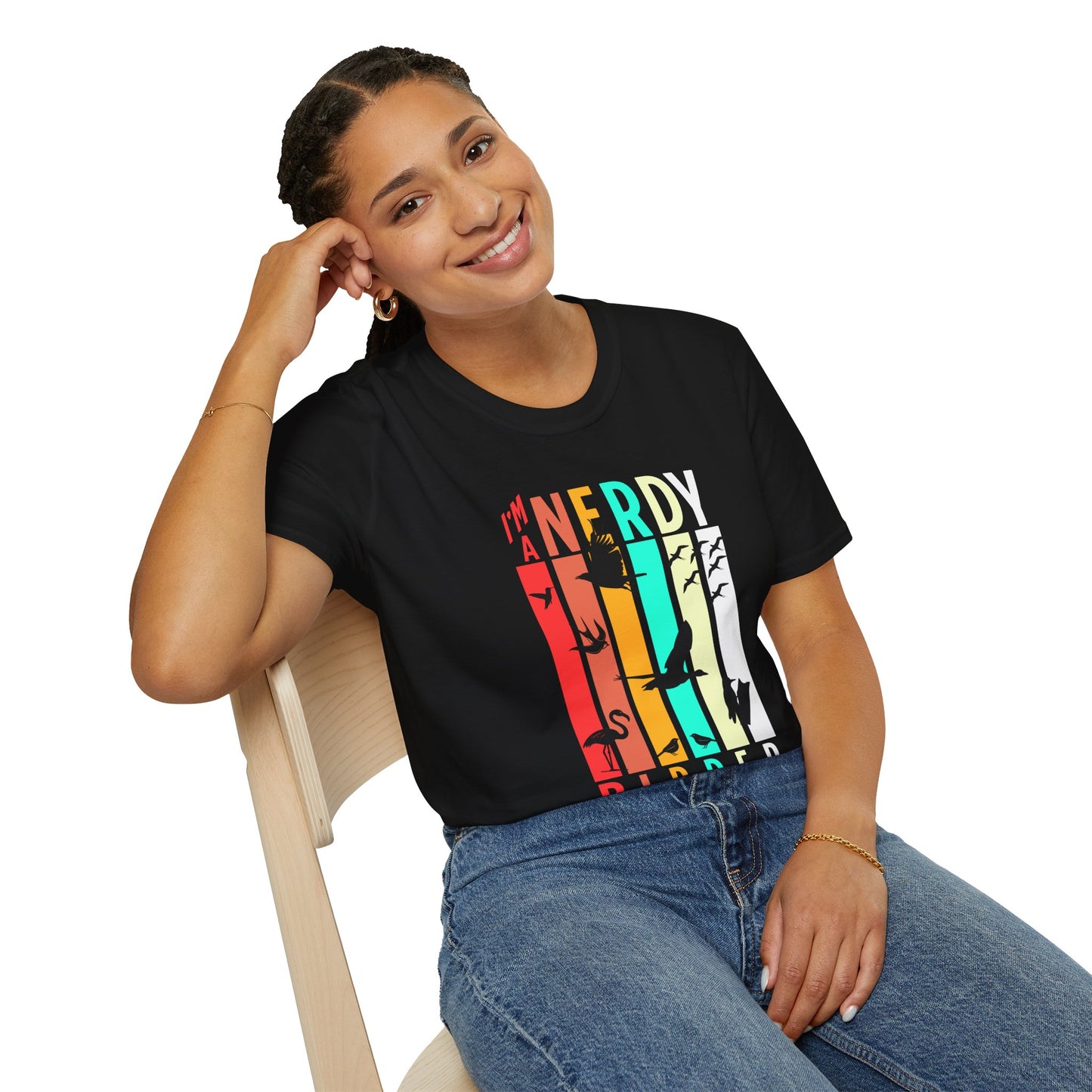 I'm A Nerdy Birder Unisex Softstyle T-Shirt - Nature Lover's Gift