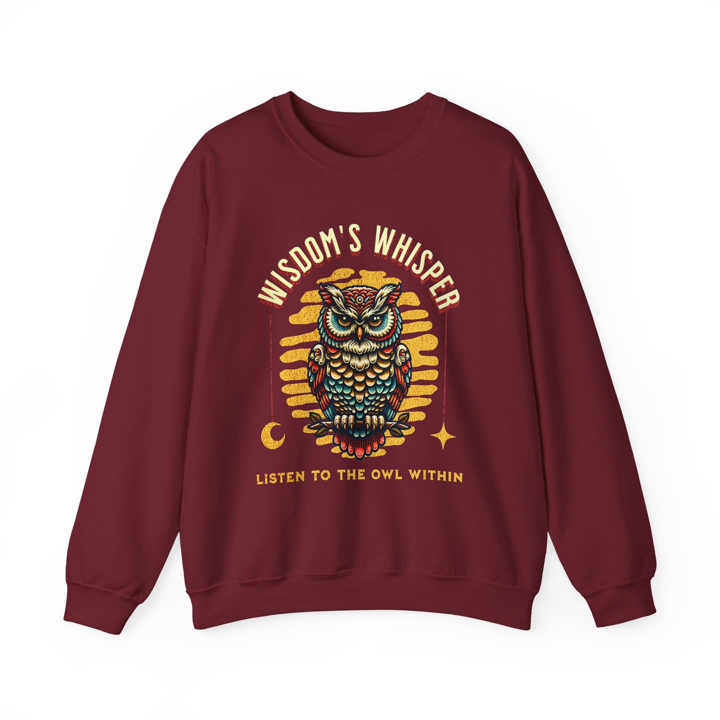 Wisdom's Whisper Owl Sweatshirt - Unisex Heavy Blend Crewneck