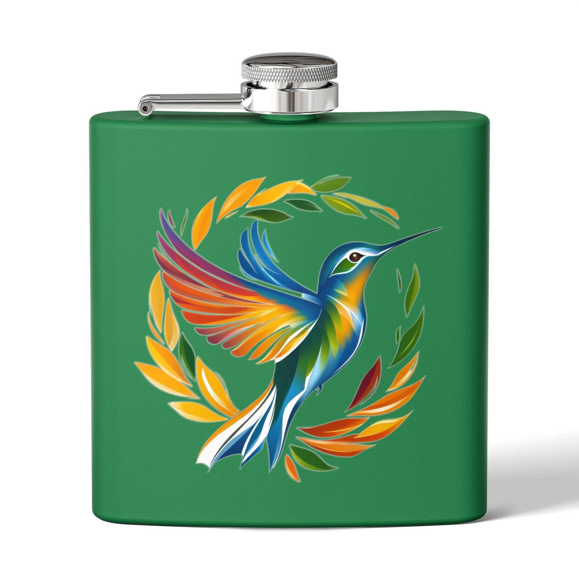 Hummingbird Rainbow Stainless Steel Flask - 6oz