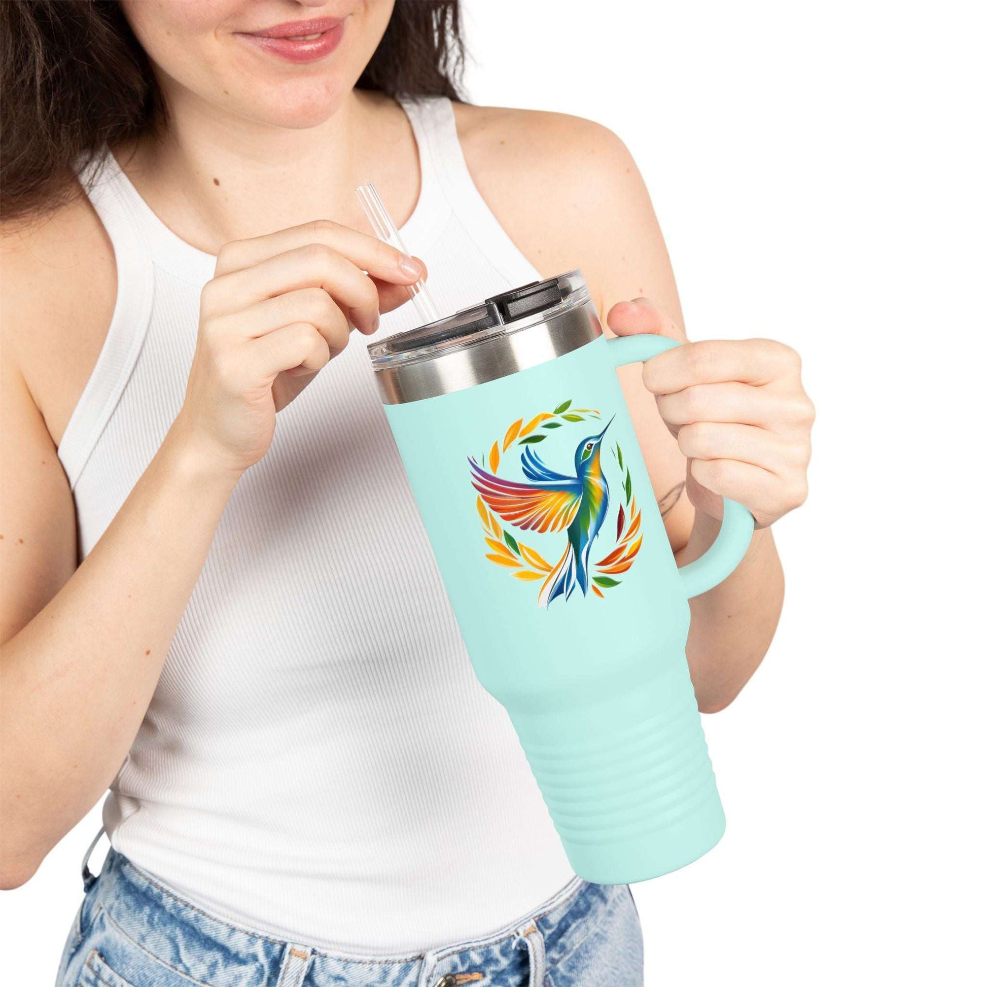 Hummingbird Rainbow Insulated Travel Mug, 40oz