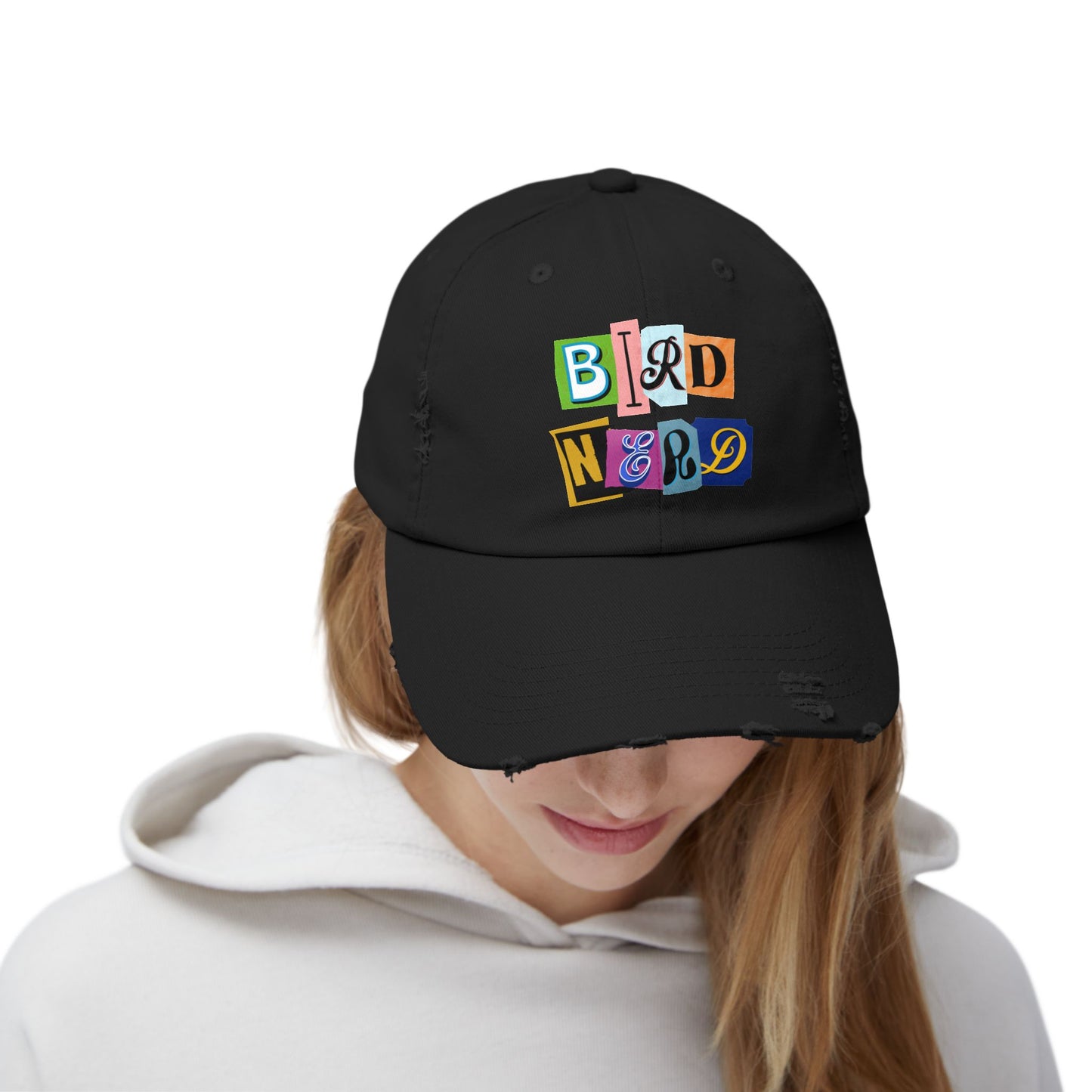 Bird Nerd Playful Unisex Distressed Cap - Perfect for Bird Lovers & Nerds