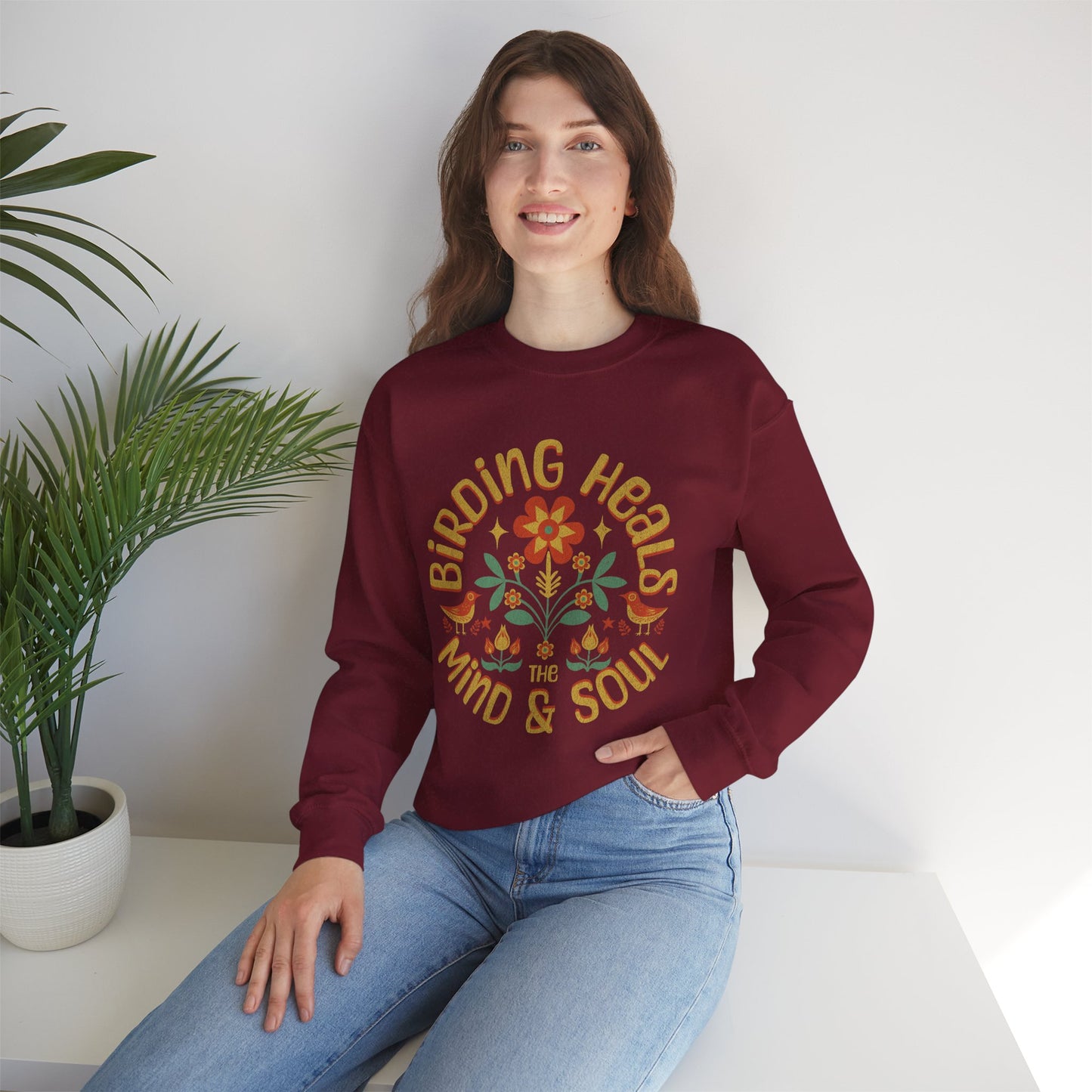 Birding Heals The Mind And Soul Sweatshirt - Unisex Heavy Blend Crewneck