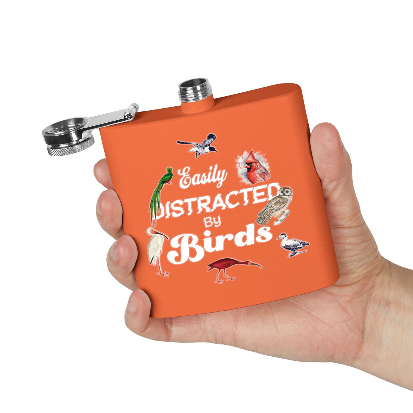 Easily Distracted By Birds Stainless Steel Flask - 6oz