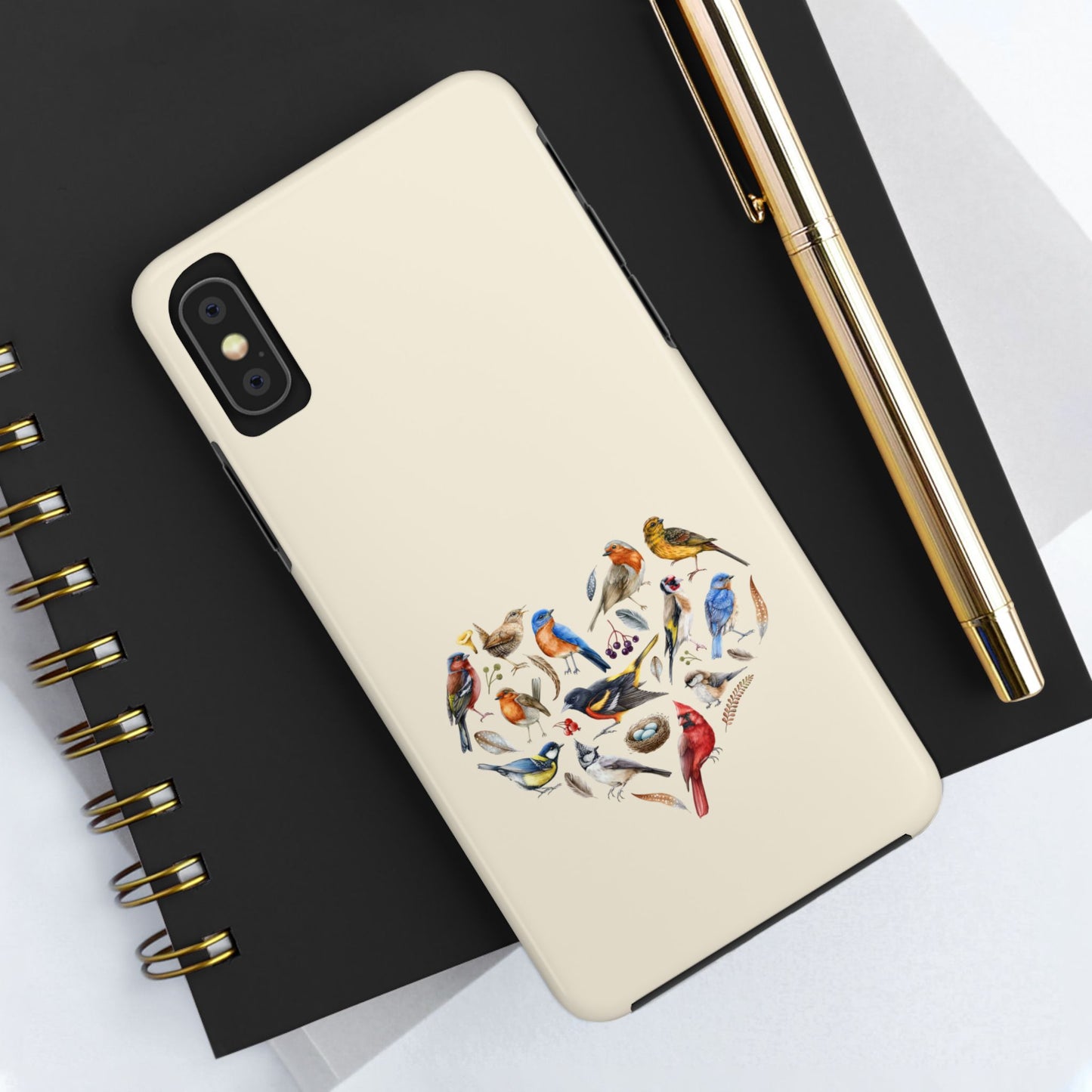 Bird Heart Tough Phone Cases - Cute Wildlife Design, Gift for Nature Enthusiasts, Durable Cases for Birdwatching