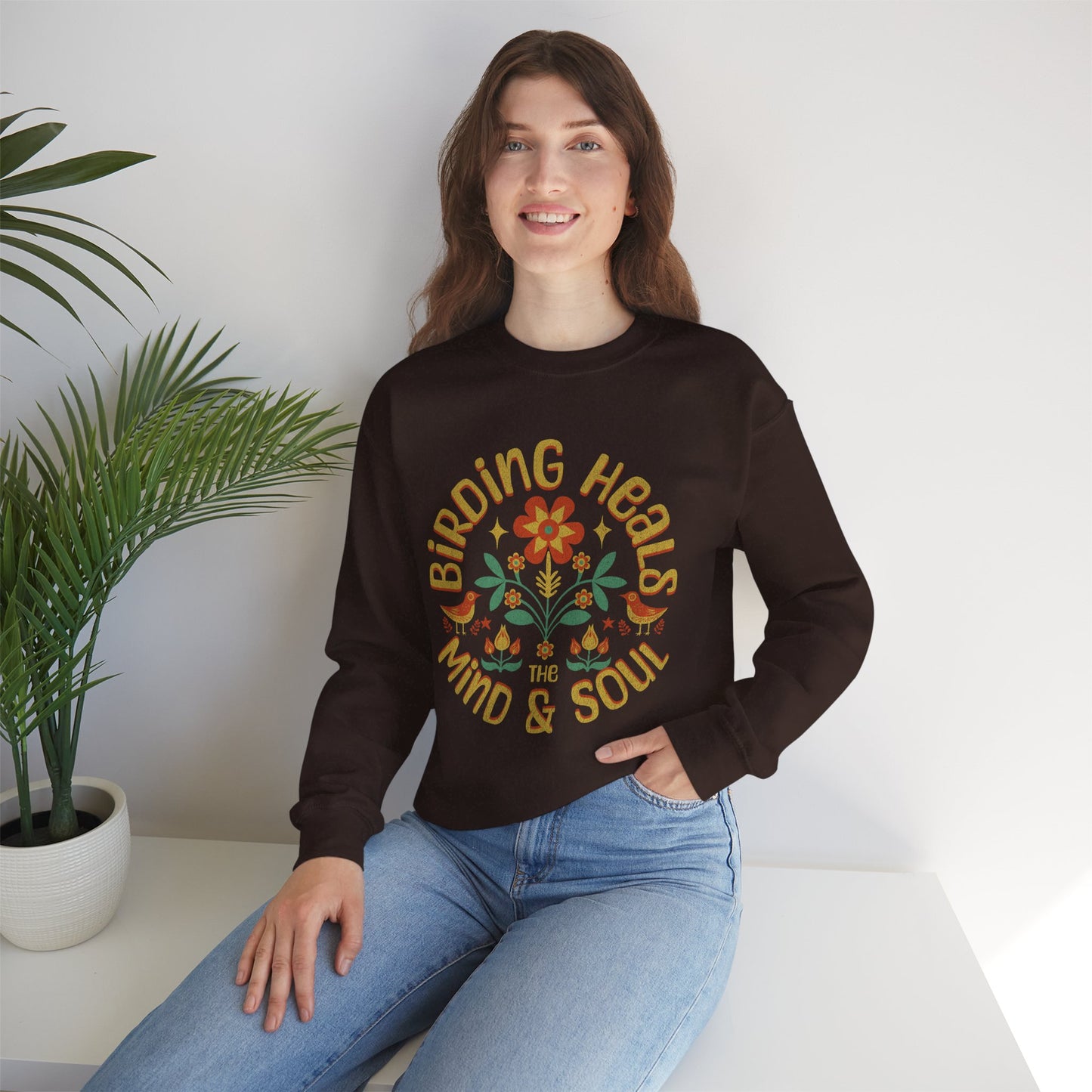 Birding Heals The Mind And Soul Sweatshirt - Unisex Heavy Blend Crewneck