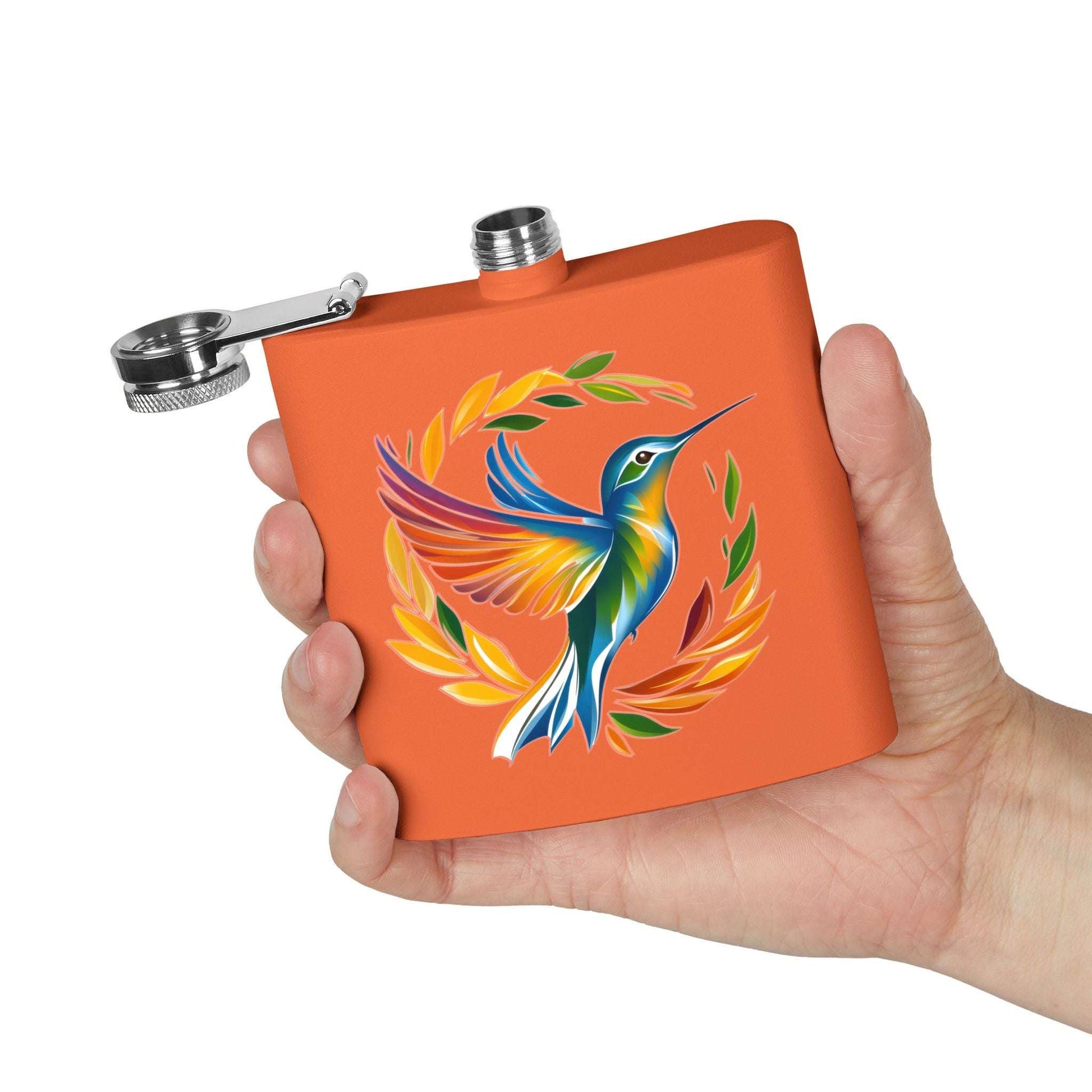 Hummingbird Rainbow Stainless Steel Flask - 6oz