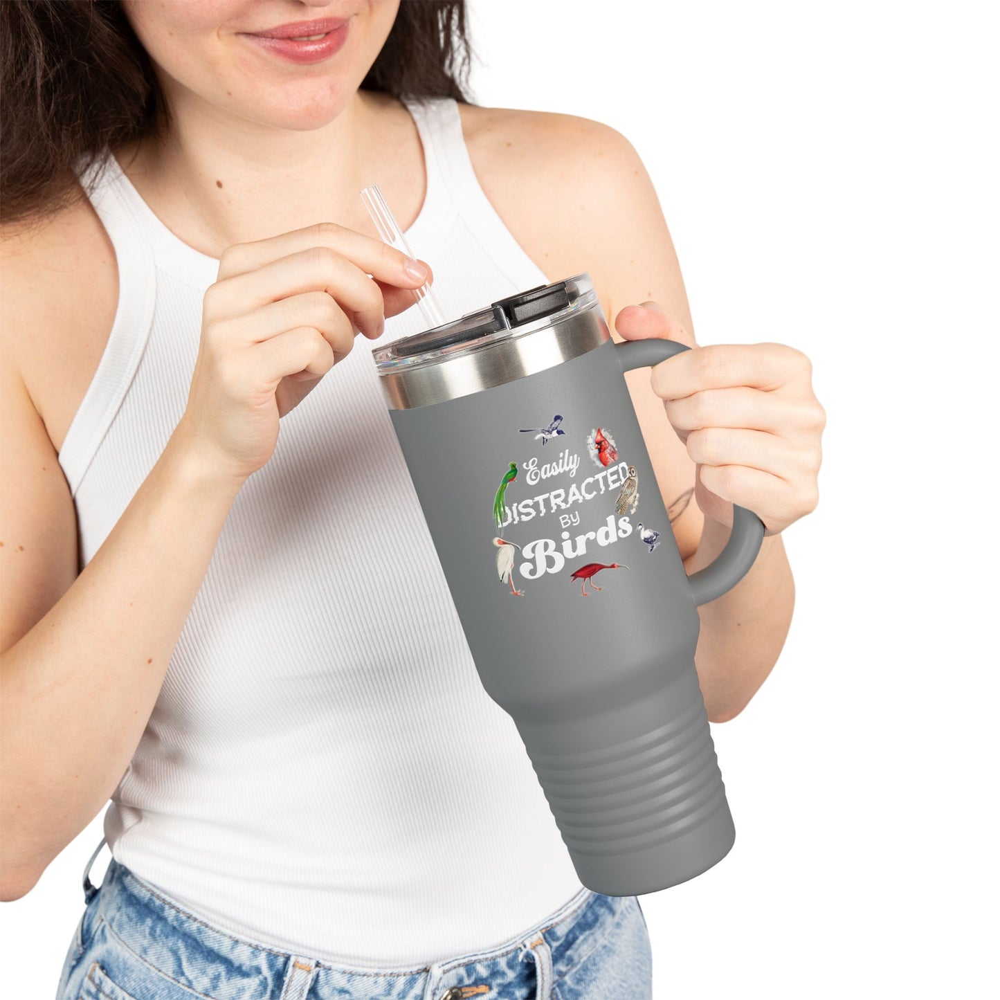 Easily Distracted by Birds Insulated Travel Mug - 40oz Adventure Companion