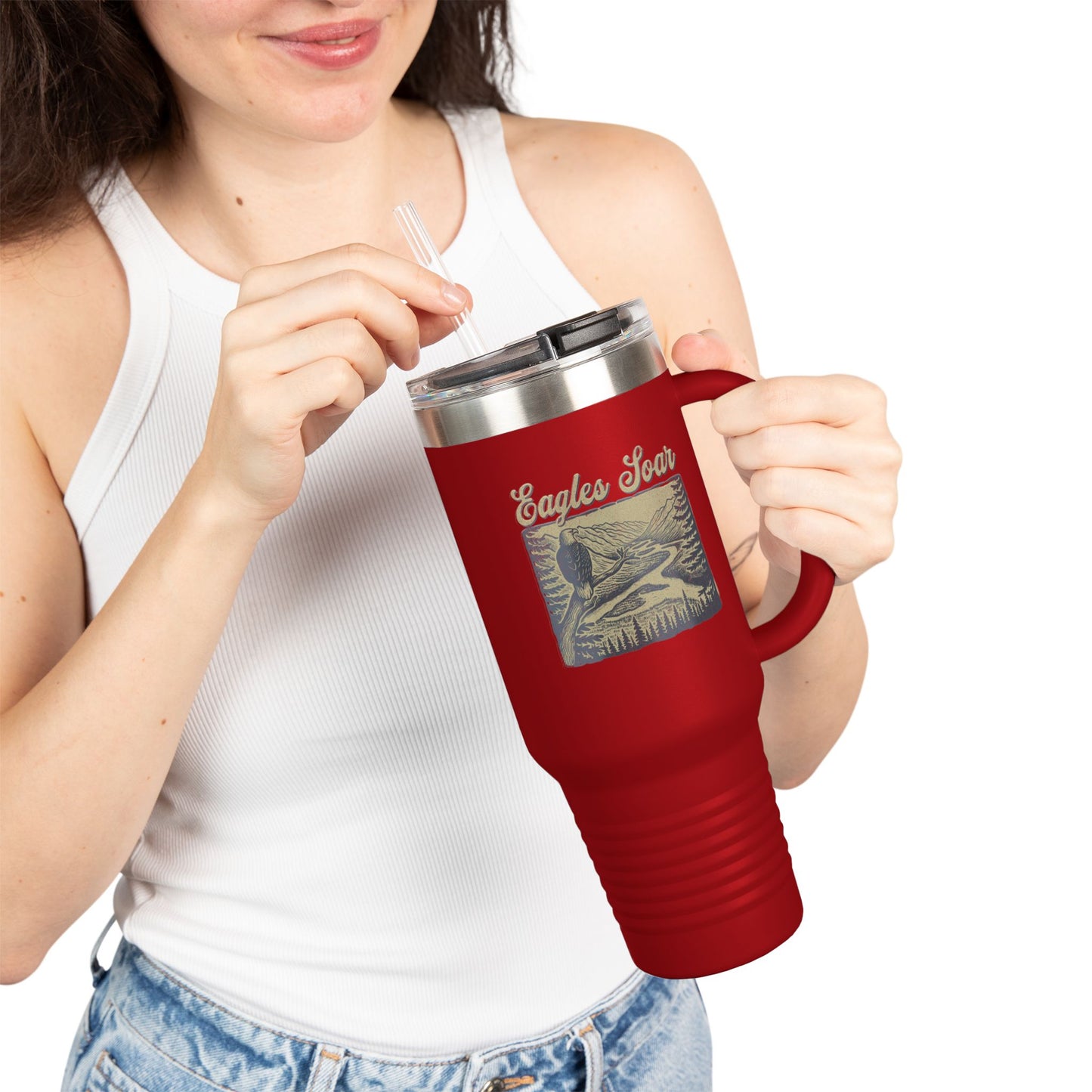 The Nerdy Birder Eagles Soar Insulated Travel Mug 40oz