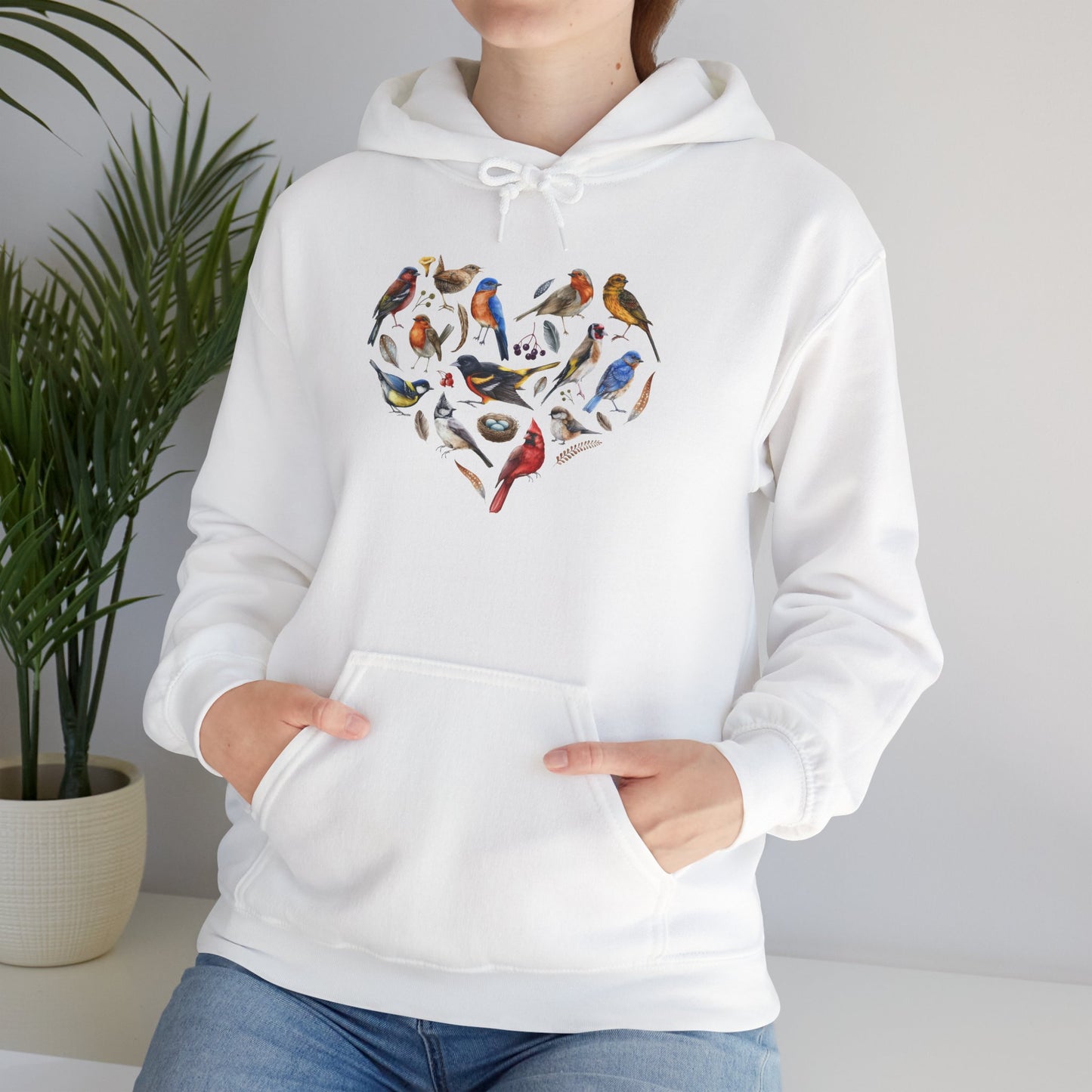 Bird Heart Unisex Hoodie - Cozy Sweatshirt for Nature Lovers
