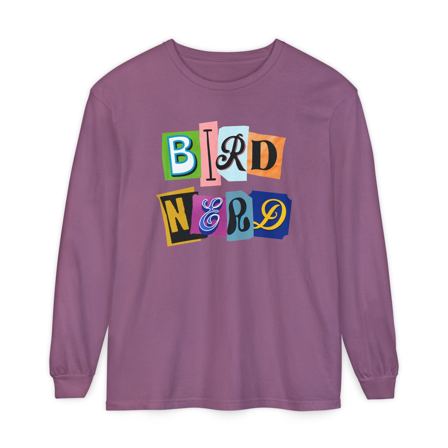 Bird Nerd Long Sleeve T-Shirt - Unisex Garment-Dyed Apparel for Bird Lovers