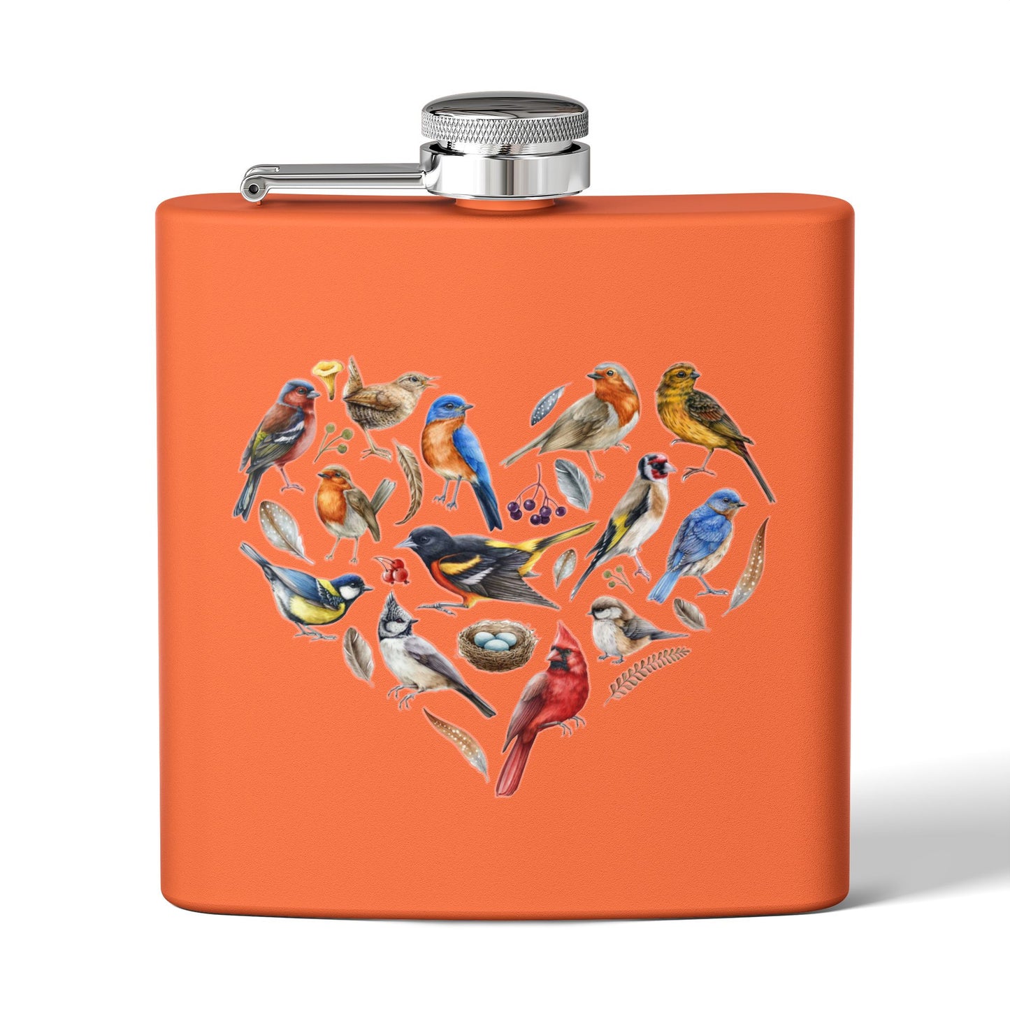 Bird Heart Stainless Steel Flask - 6oz