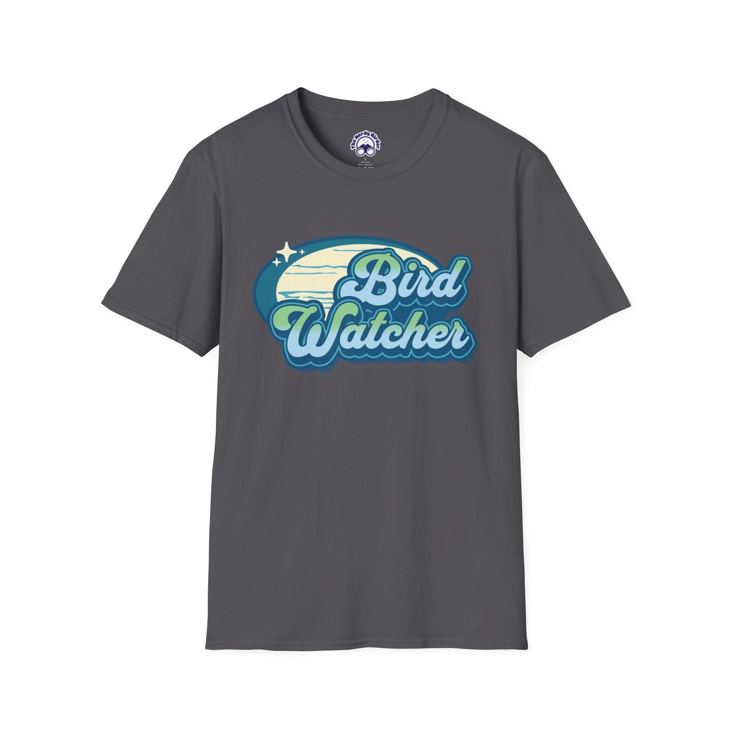 Bird Watcher Teal Unisex Softstyle T-Shirt - Retro Vibe Tee for Casual Wear
