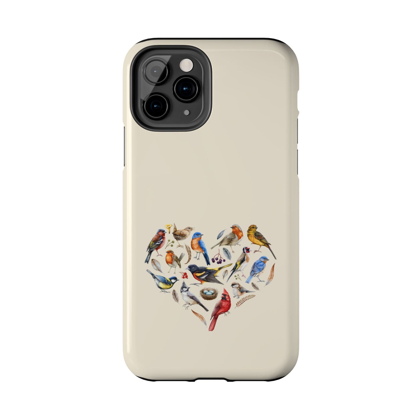 Bird Heart Tough Phone Cases - Cute Wildlife Design, Gift for Nature Enthusiasts, Durable Cases for Birdwatching