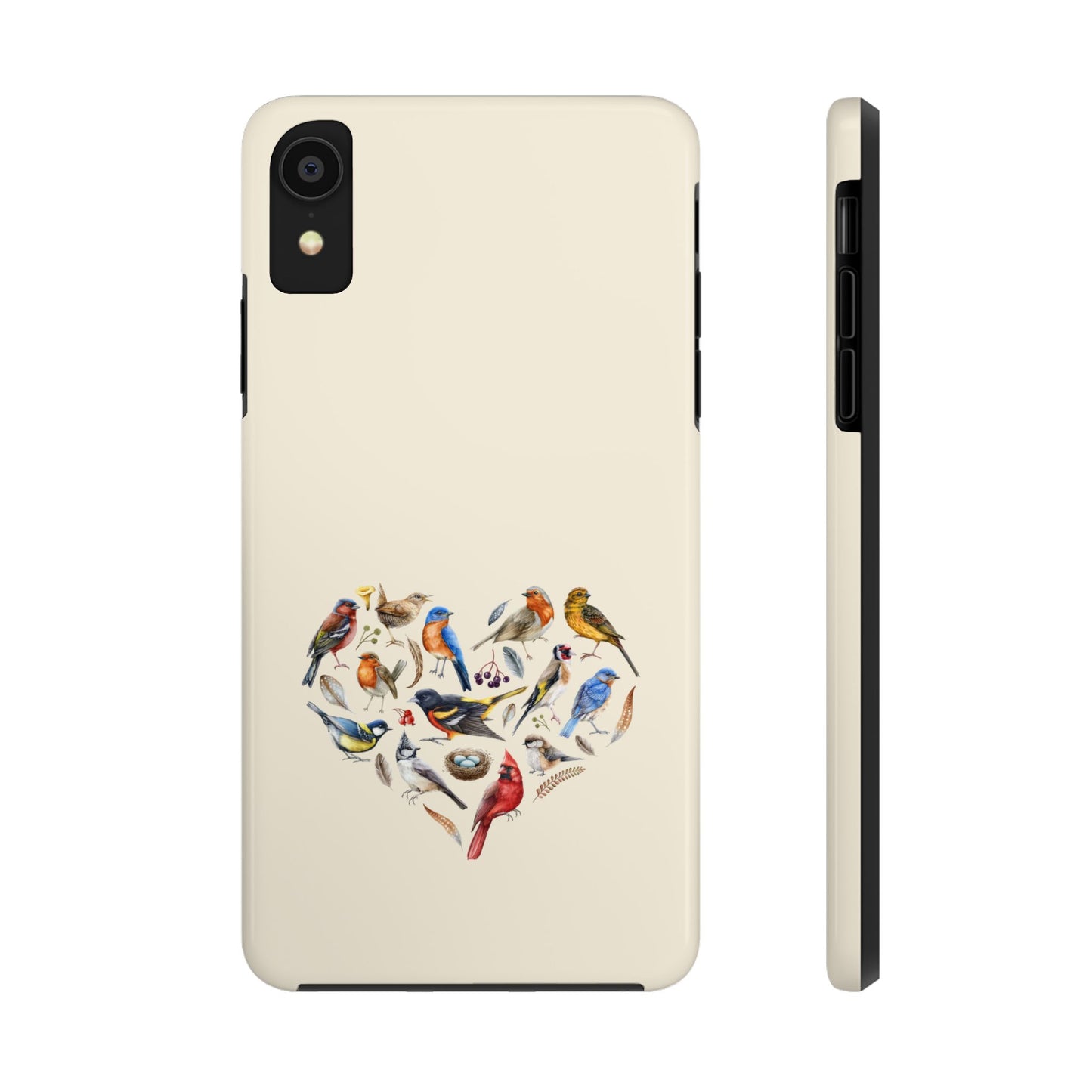 Bird Heart Tough Phone Cases - Cute Wildlife Design, Gift for Nature Enthusiasts, Durable Cases for Birdwatching