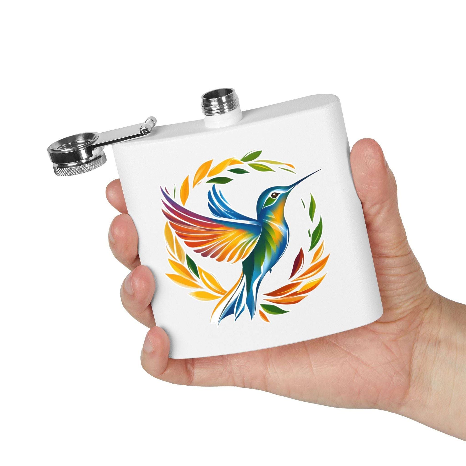 Hummingbird Rainbow Stainless Steel Flask - 6oz