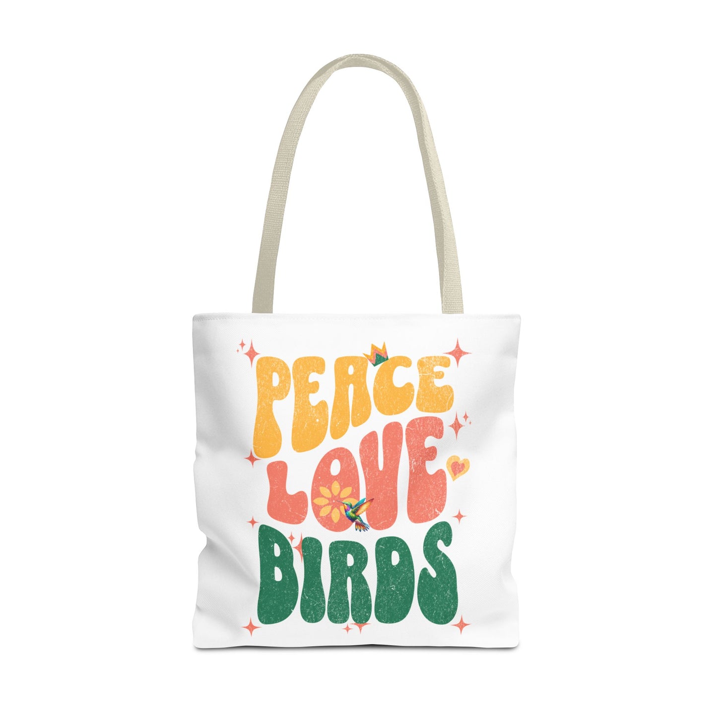 Peace Love Birds Tote Bag – Eco-Friendly Canvas Bag for Nature Lovers