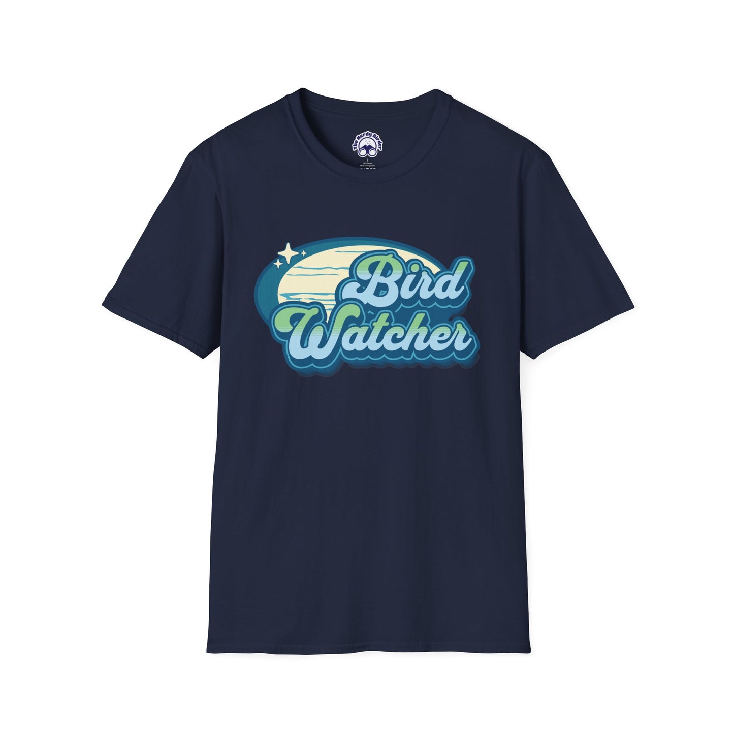 Bird Watcher Teal Unisex Softstyle T-Shirt - Retro Vibe Tee for Casual Wear