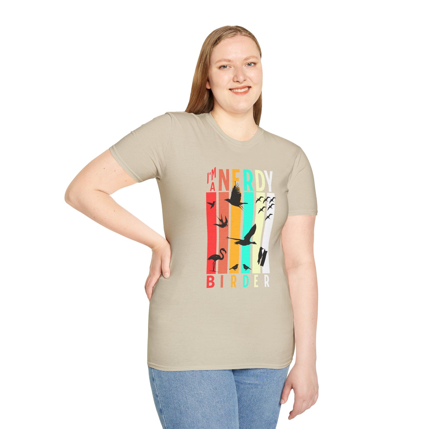 I'm A Nerdy Birder Unisex Softstyle T-Shirt - Nature Lover's Gift