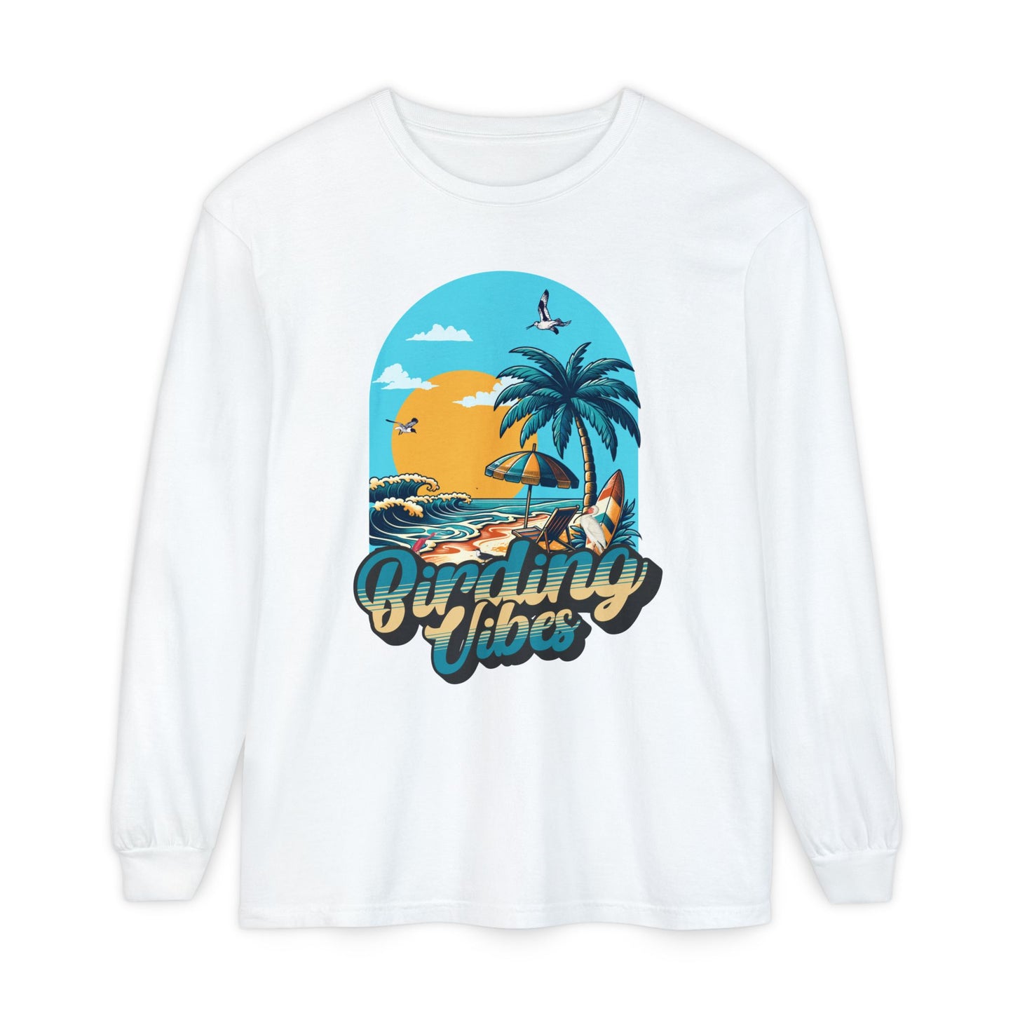 Finding Vibes Long Sleeve T-Shirt - Relaxed Beach Vibe for Vacation Lovers