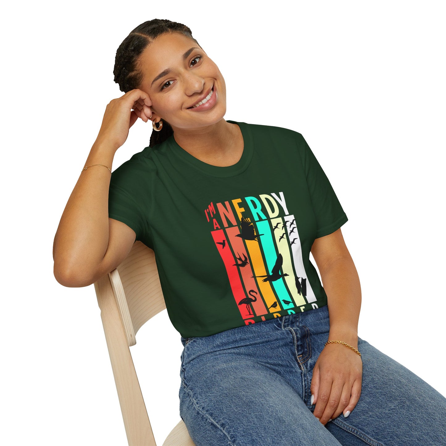 I'm A Nerdy Birder Unisex Softstyle T-Shirt - Nature Lover's Gift