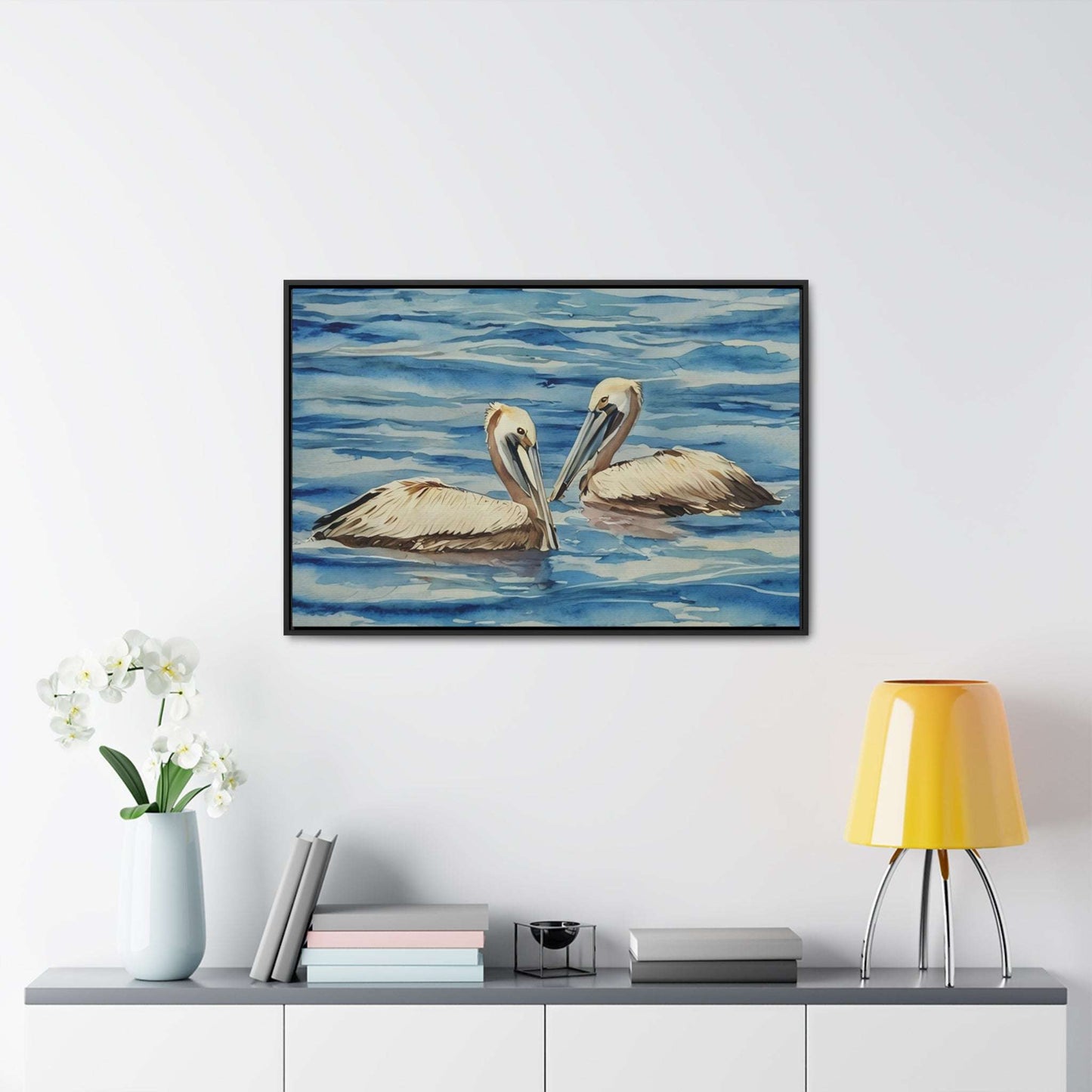 Serene Pelican Canvas Wrap - Coastal Wall Art for Beach Lovers