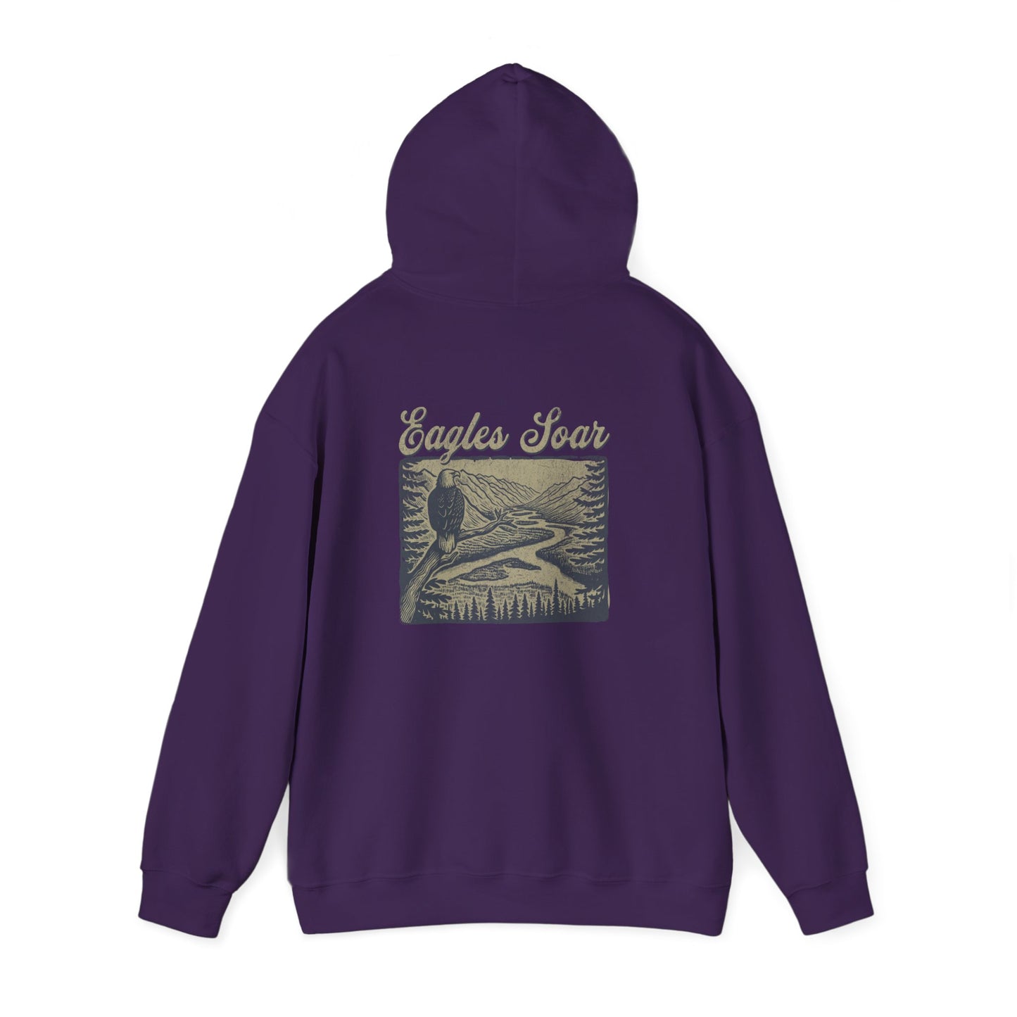 The Nerdy Birder - Eagle Soars Back Design Unisex Hoodie - Cozy Sweatshirt for Nature Lovers