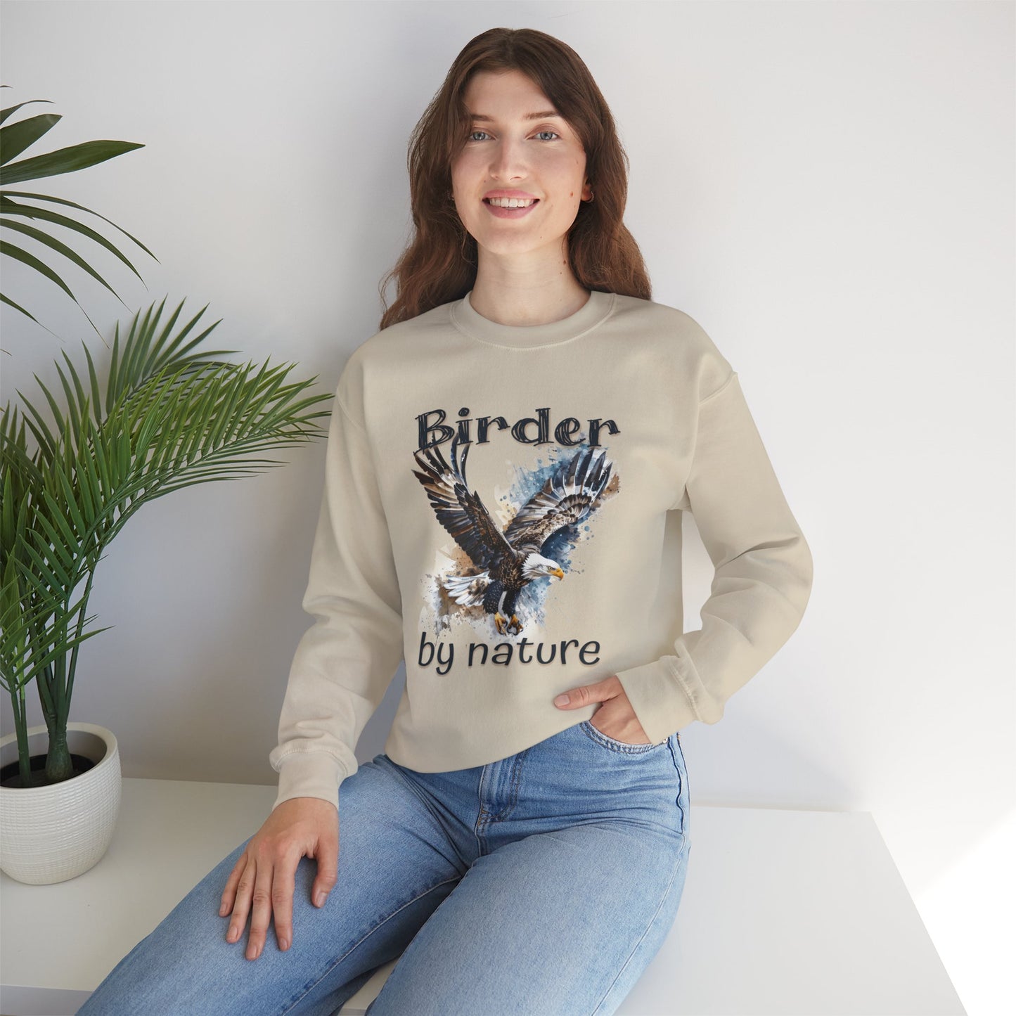 Eagle Birding By Nature Birding Enthusiast Crewneck Sweatshirt
