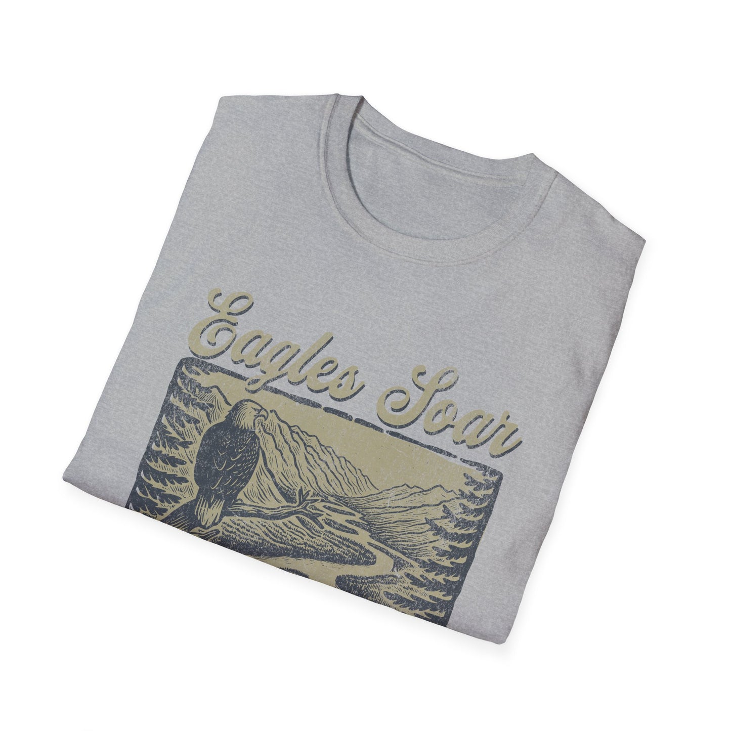 Eagles Soar Unisex Softstyle T-Shirt - Nature Inspired Graphic Tee
