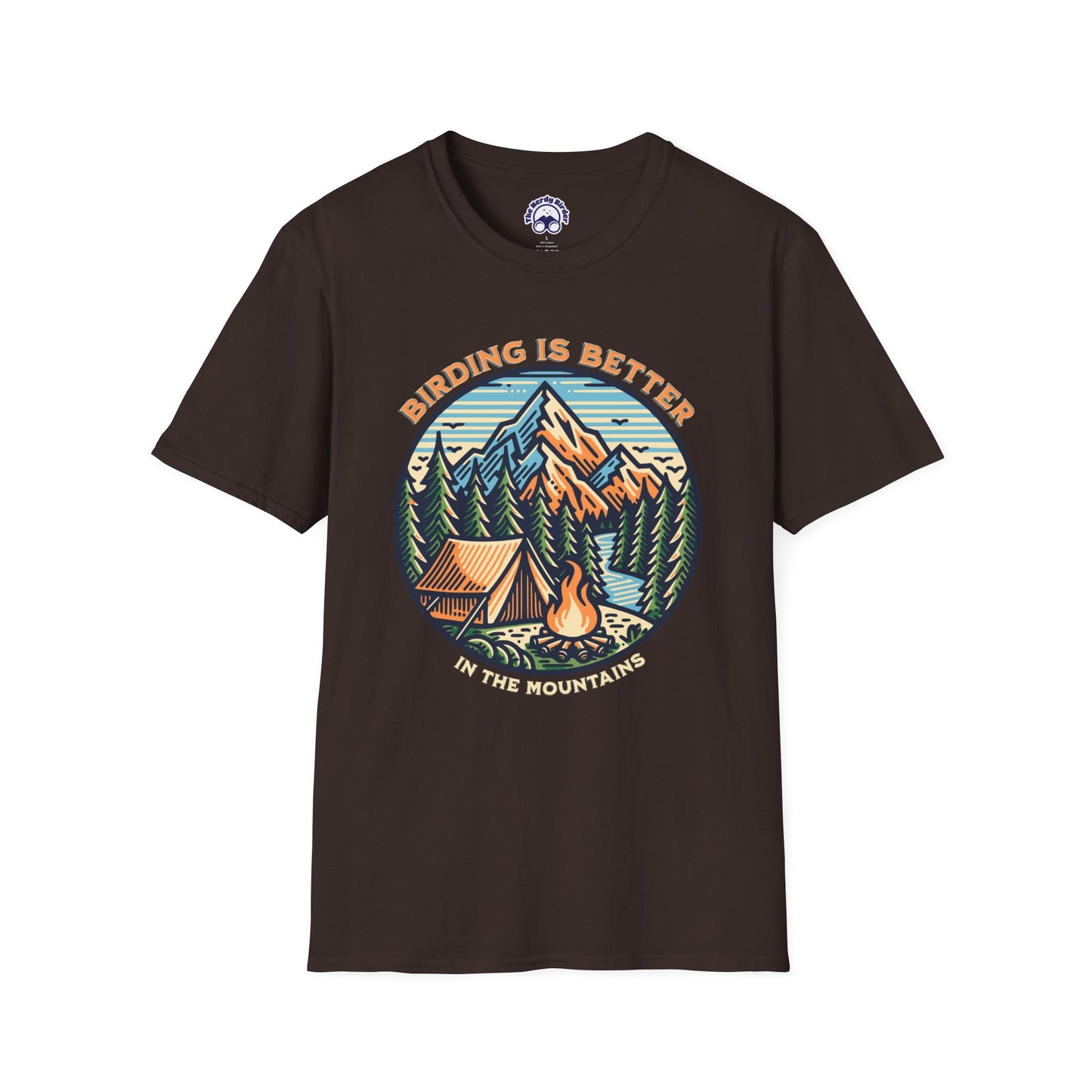 Birding in The Mountains Unisex Softstyle T-Shirt - Nature Lover's Gift