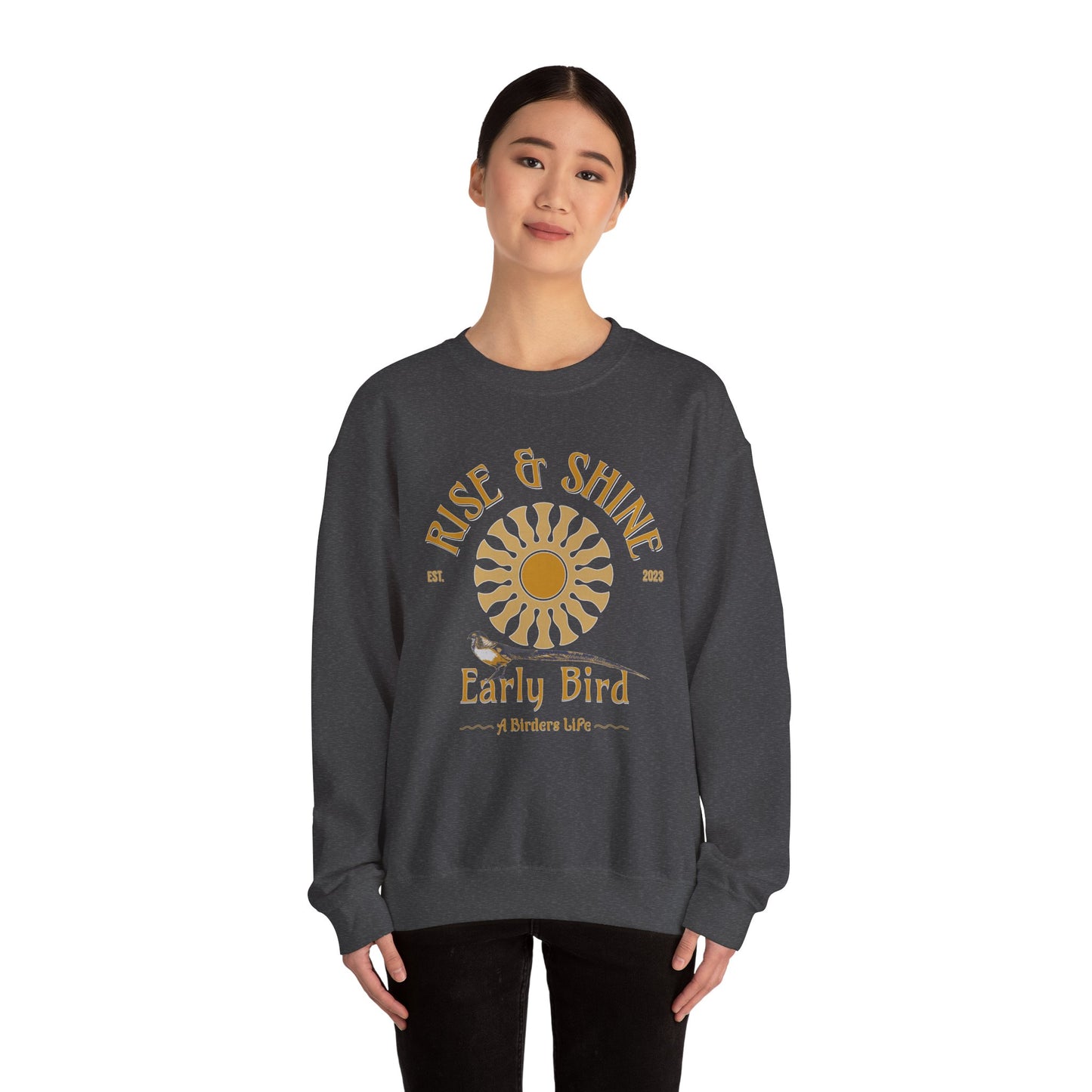 Rise & Shine Early Bird Crewneck Sweatshirt - Perfect for Bird Lovers