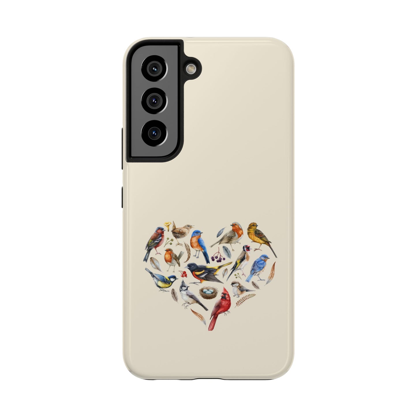 Bird Heart Tough Phone Cases - Cute Wildlife Design, Gift for Nature Enthusiasts, Durable Cases for Birdwatching