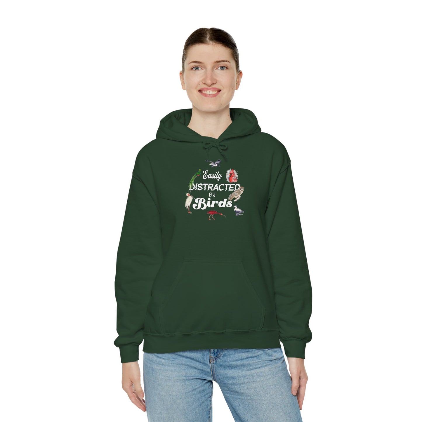 The Nerdy Birder - Easily Distracted by Birds Unisex Hoodie - Cozy Sweatshirt for Nature Lovers