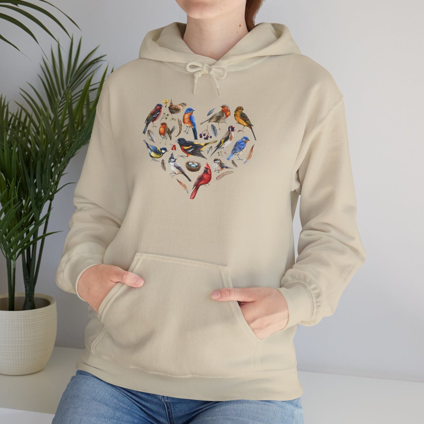 Bird Heart Unisex Hoodie - Cozy Sweatshirt for Nature Lovers