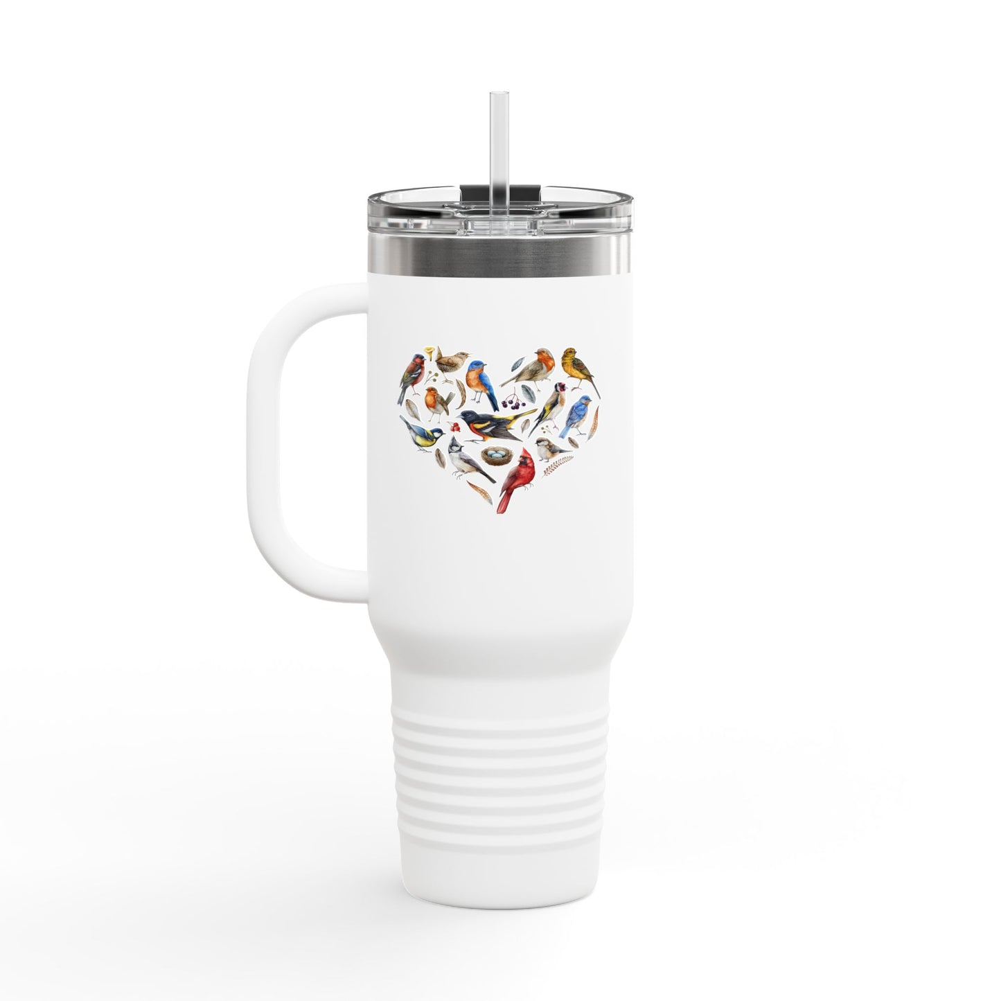 Bird Heart Insulated Travel Mug, 40oz
