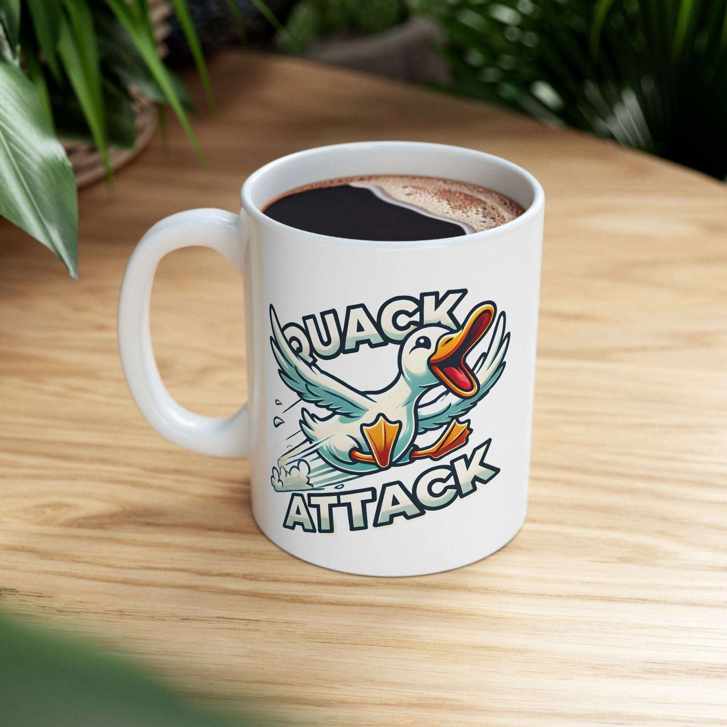 Mug - Quack Attack Duck Design Ceramic Cup (11oz, 15oz)