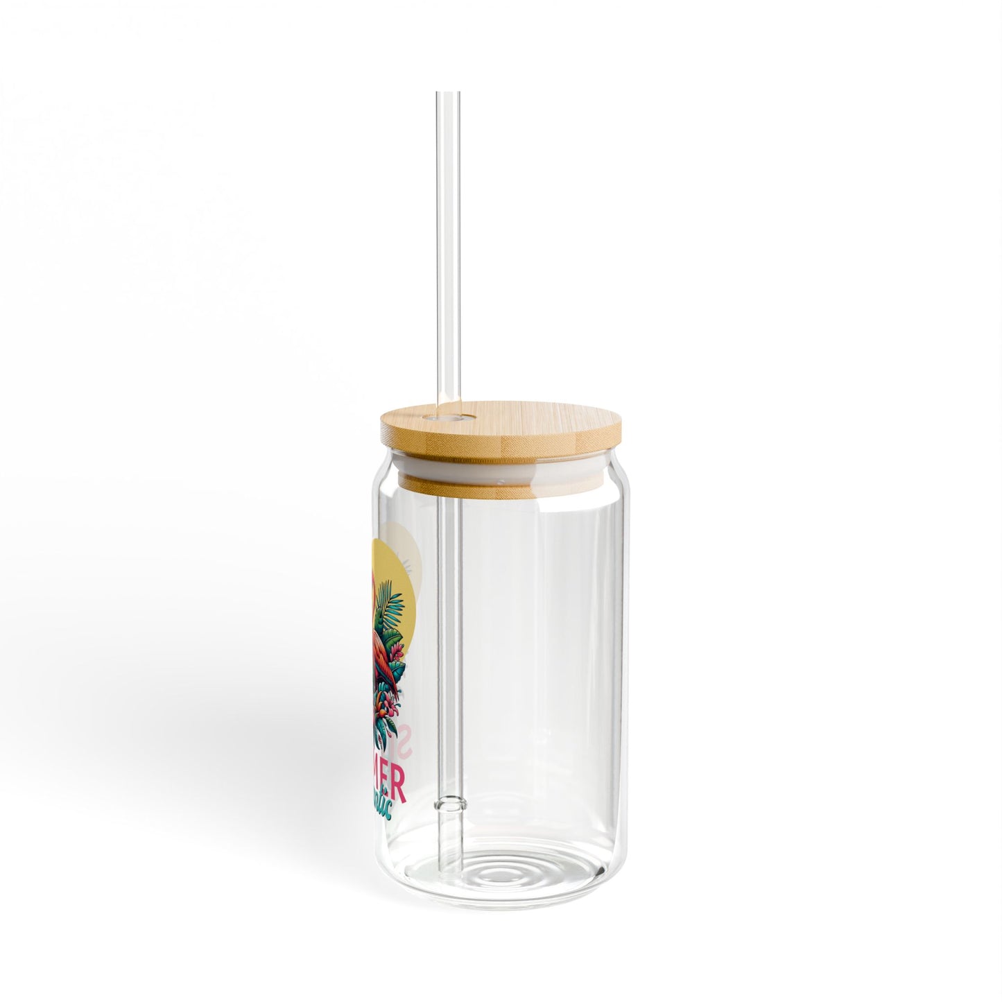 The Nerdy Birder Summer Romantic 16oz Sipper Glass With Bamboo Lid
