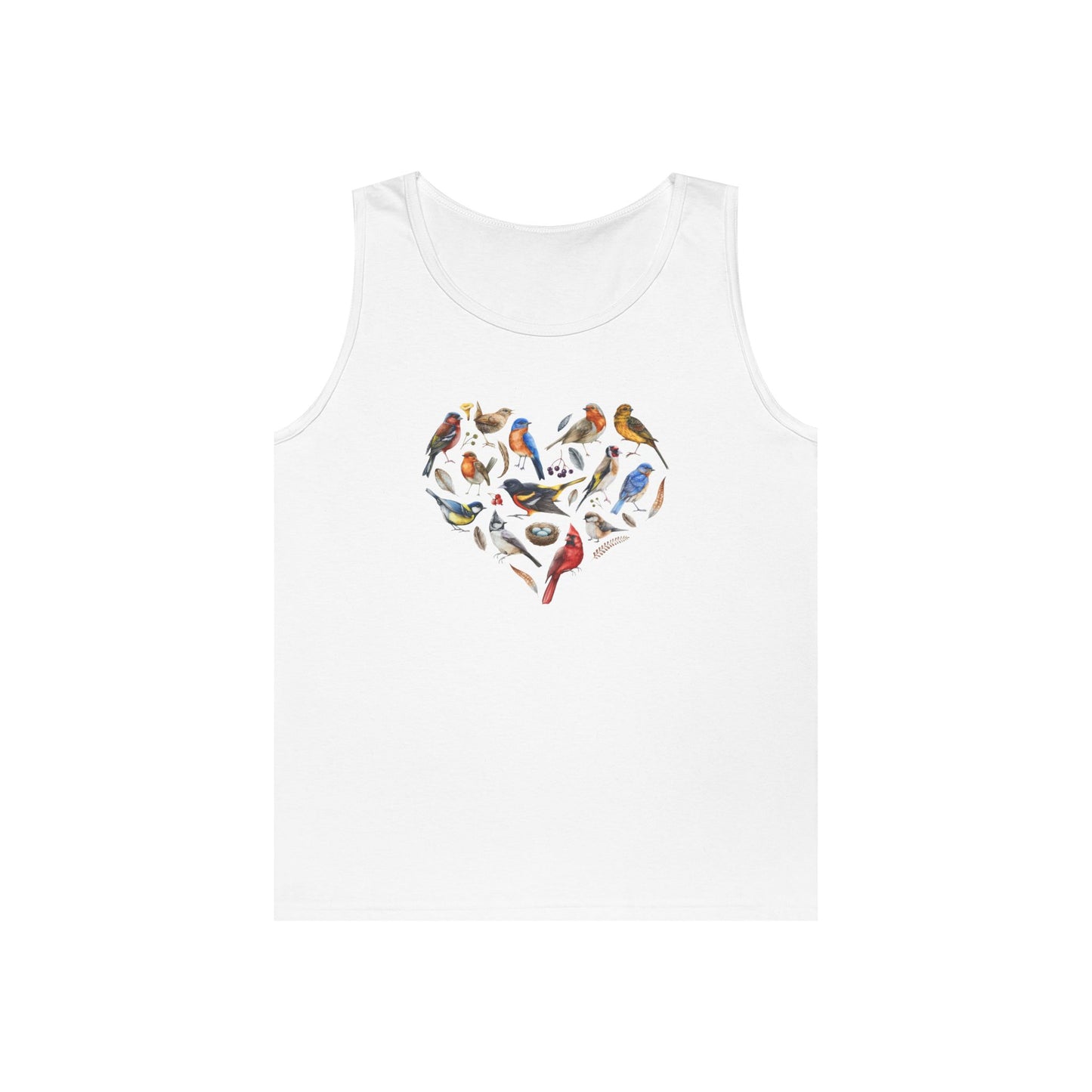 I'm A Nerdy Birder Bird Heart Tank Top, Gift for Bird Lovers, Unisex Summer Wear, Nature Lover's Apparel, Fun Casual Tank