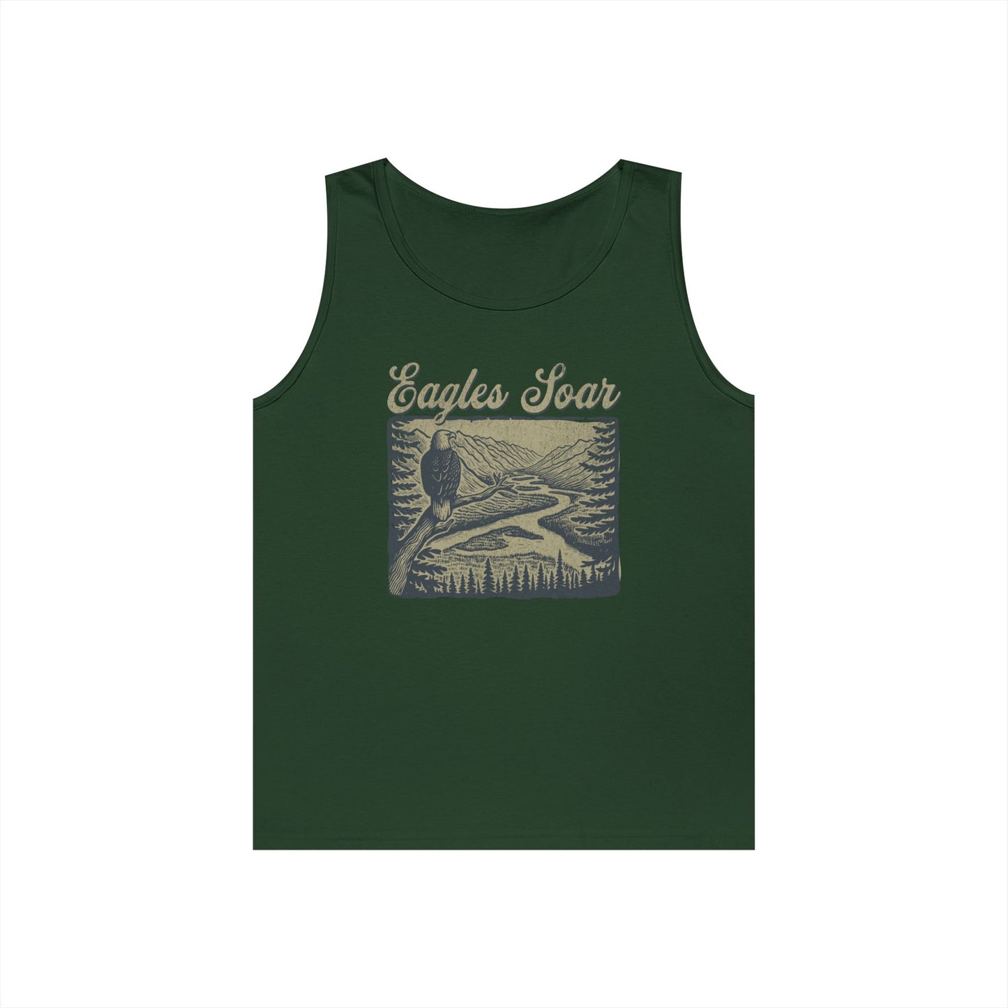 Eagles Soar Unisex Heavy Cotton Tank Top – Outdoor Adventure Wear